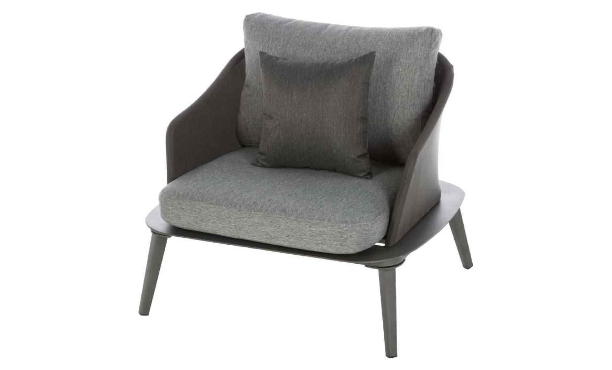 fauteuil de jardin séville   aluminium   gris graphite