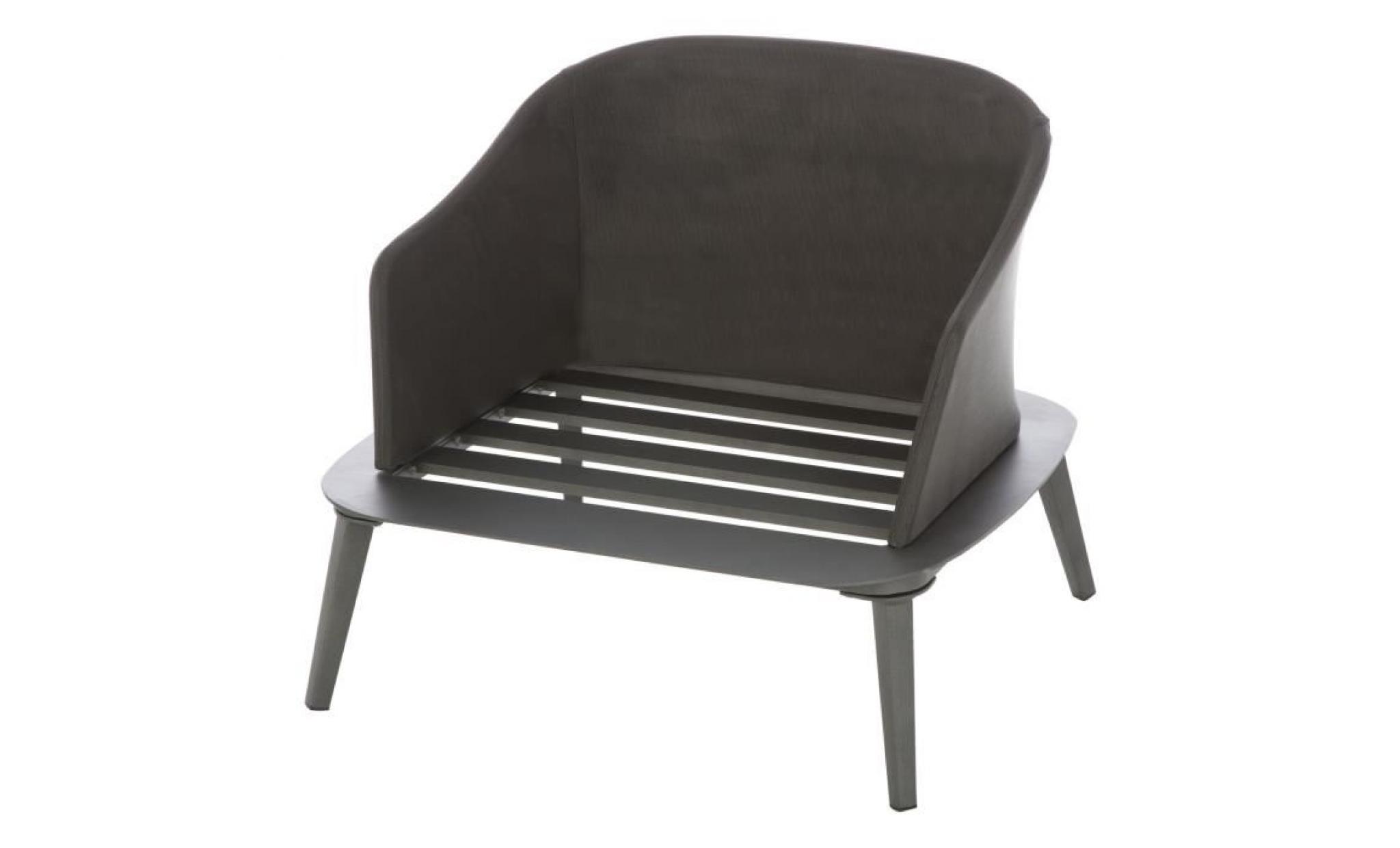 fauteuil de jardin séville   aluminium   gris graphite pas cher