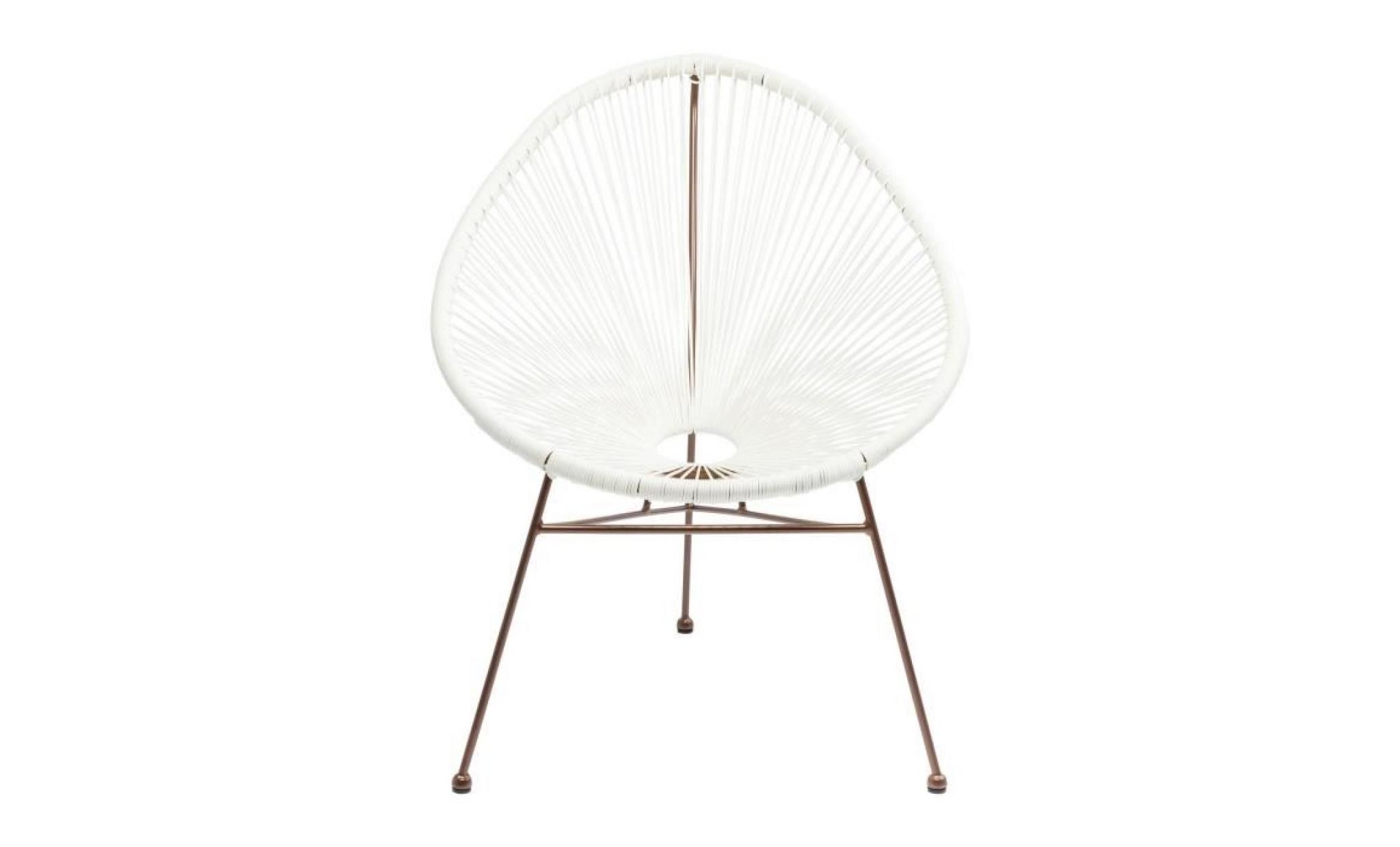 fauteuil de jardin spaghetti blanc et cuivre kare design