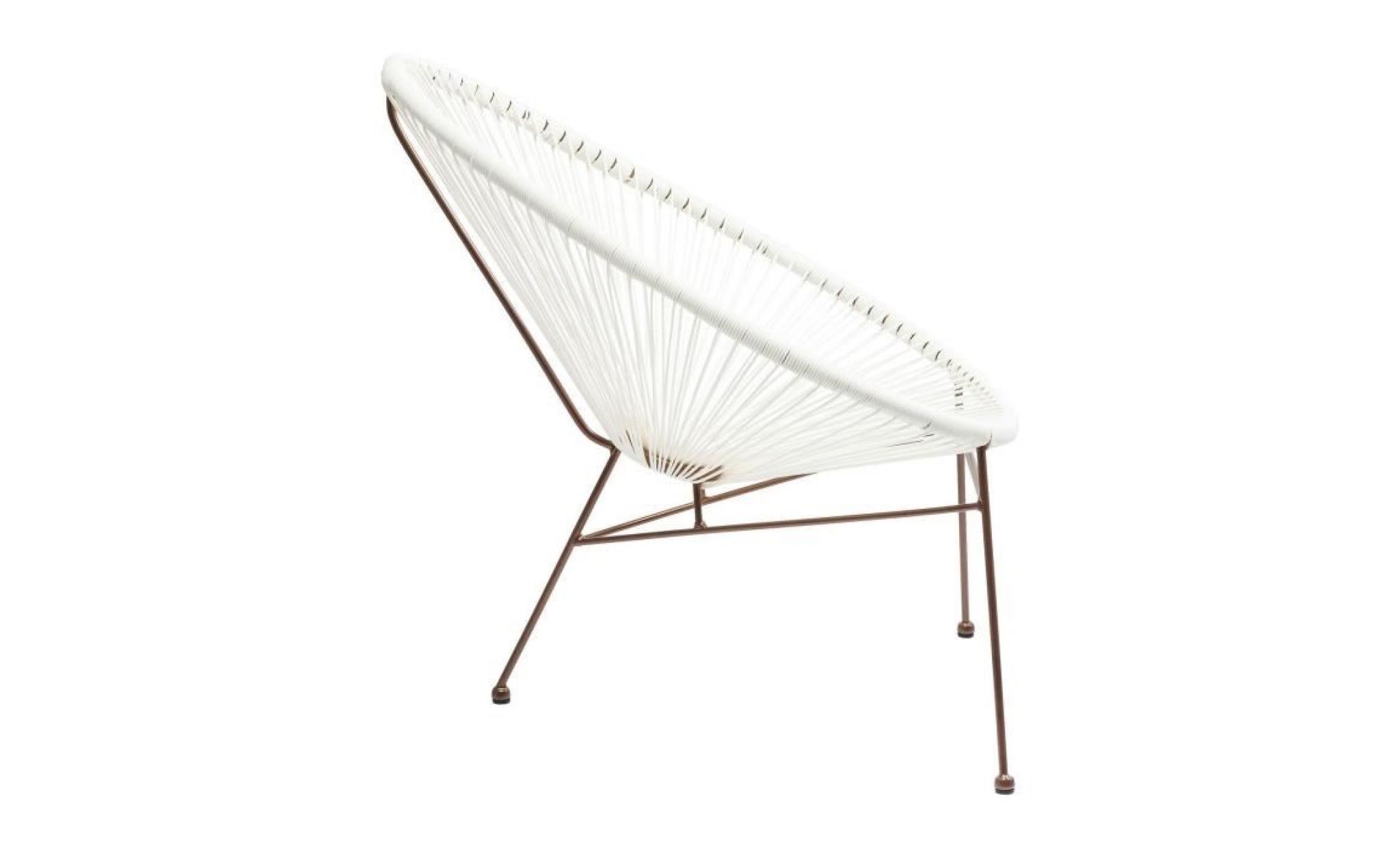 fauteuil de jardin spaghetti blanc et cuivre kare design pas cher