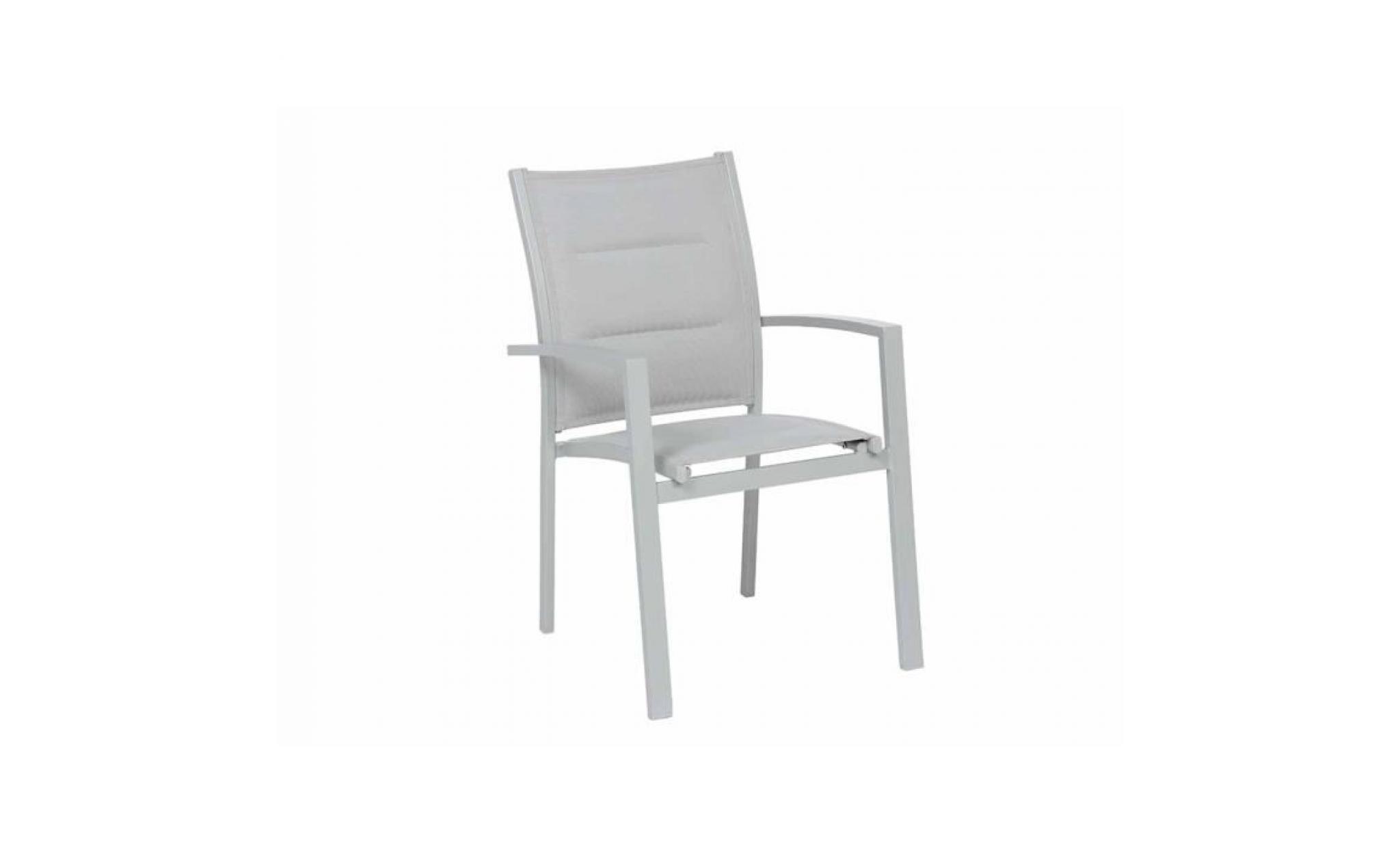 fauteuil de jardin texaline rembourrée azua gris/gris mat   hespéride