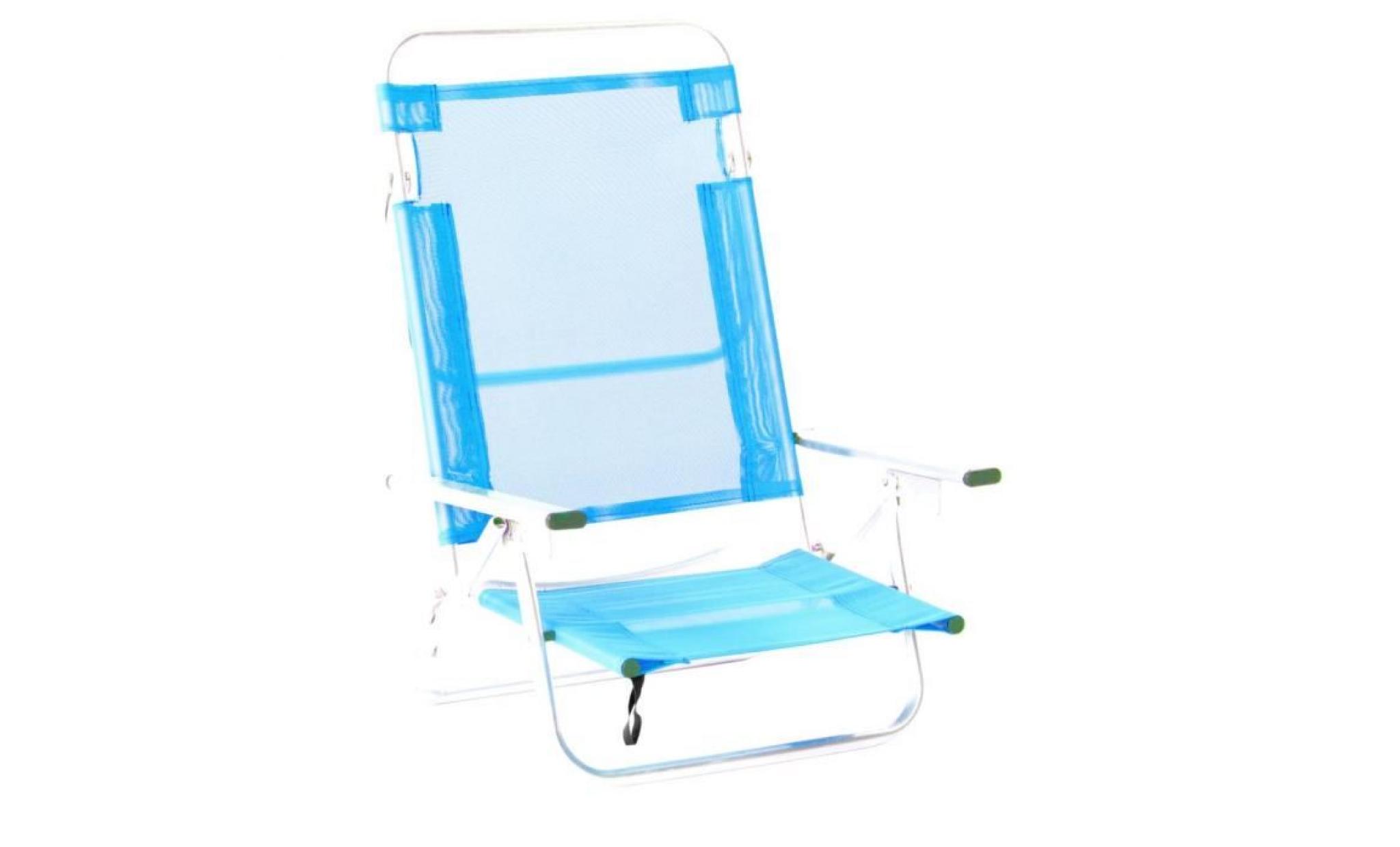 fauteuil de plage en aluminium maribel bleu celeste