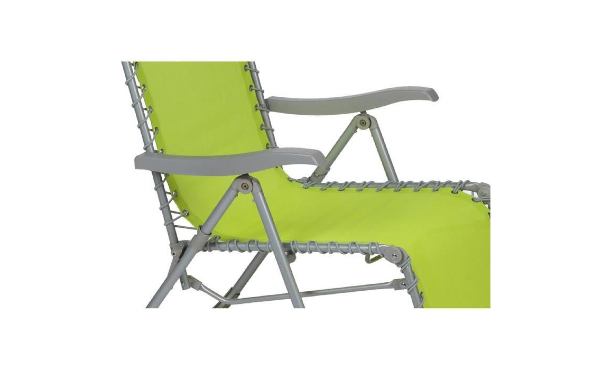 fauteuil de relaxation coloris granny en texaline et acier   dim : l 93 x p 64 x h 110 cm pas cher