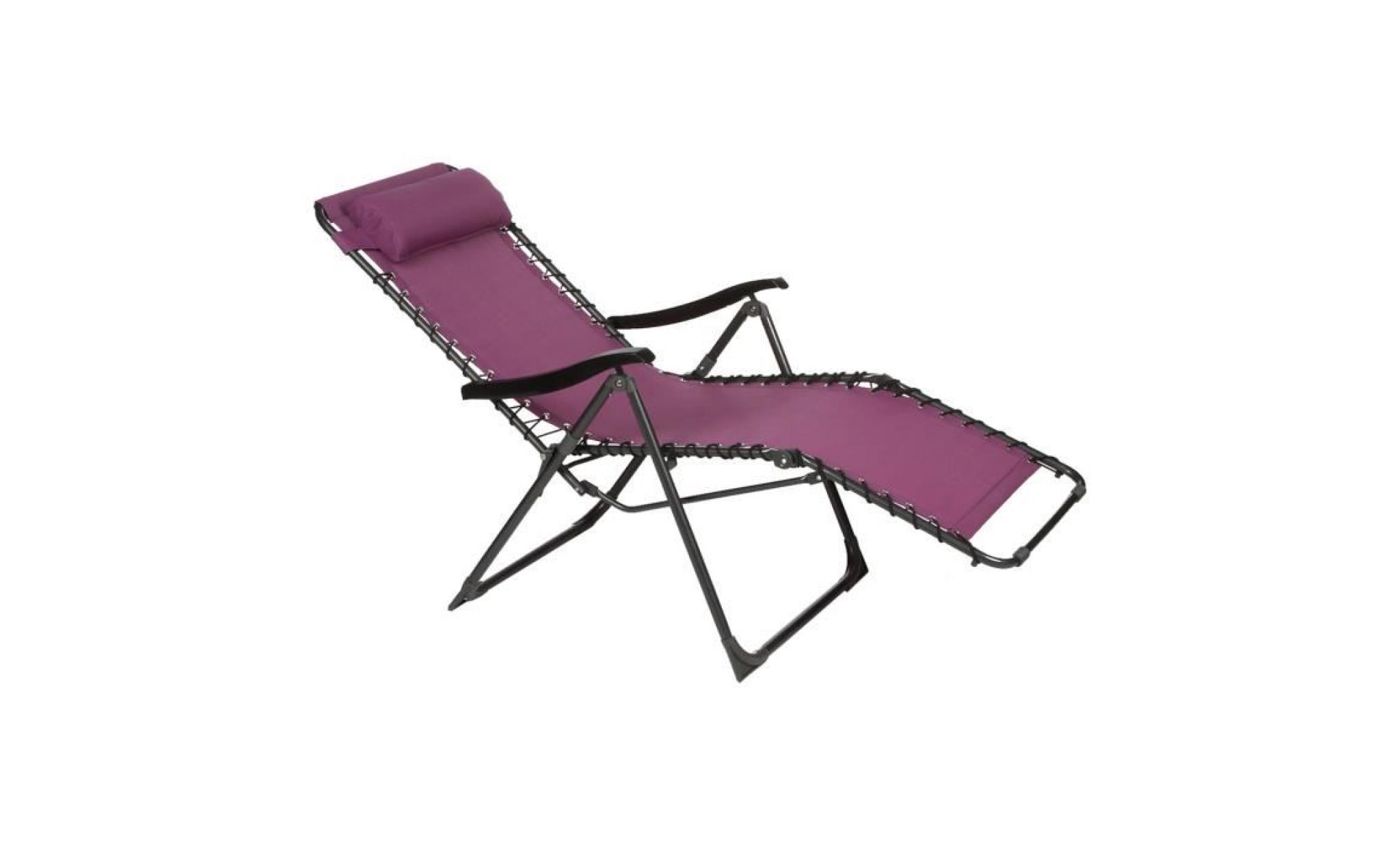 fauteuil de relaxation coloris prune en texaline et acier   dim : l 93 x p 64 x h 110 cm pas cher