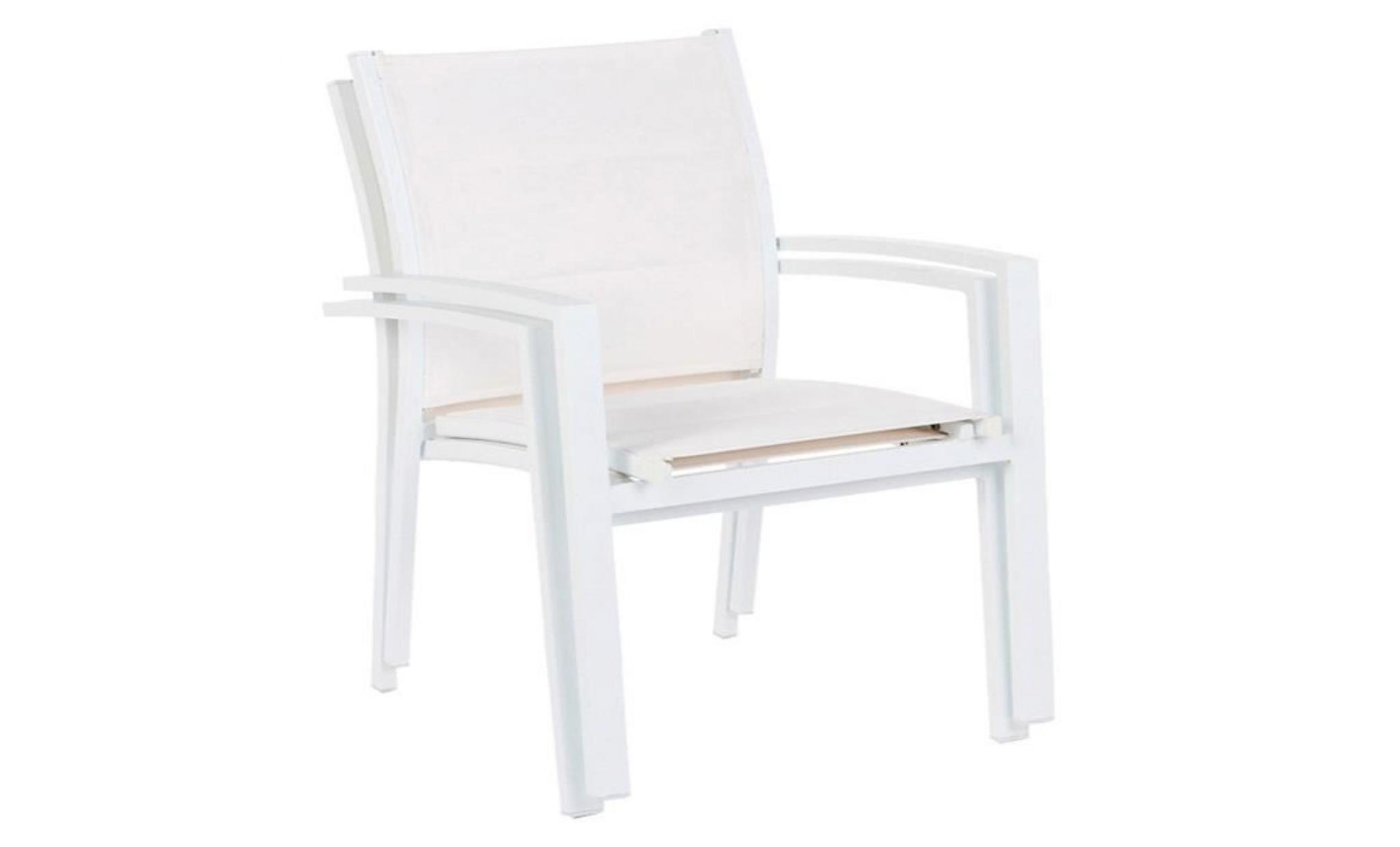fauteuil empilable alisea blanc, 58 x 59 x 90 cm pas cher