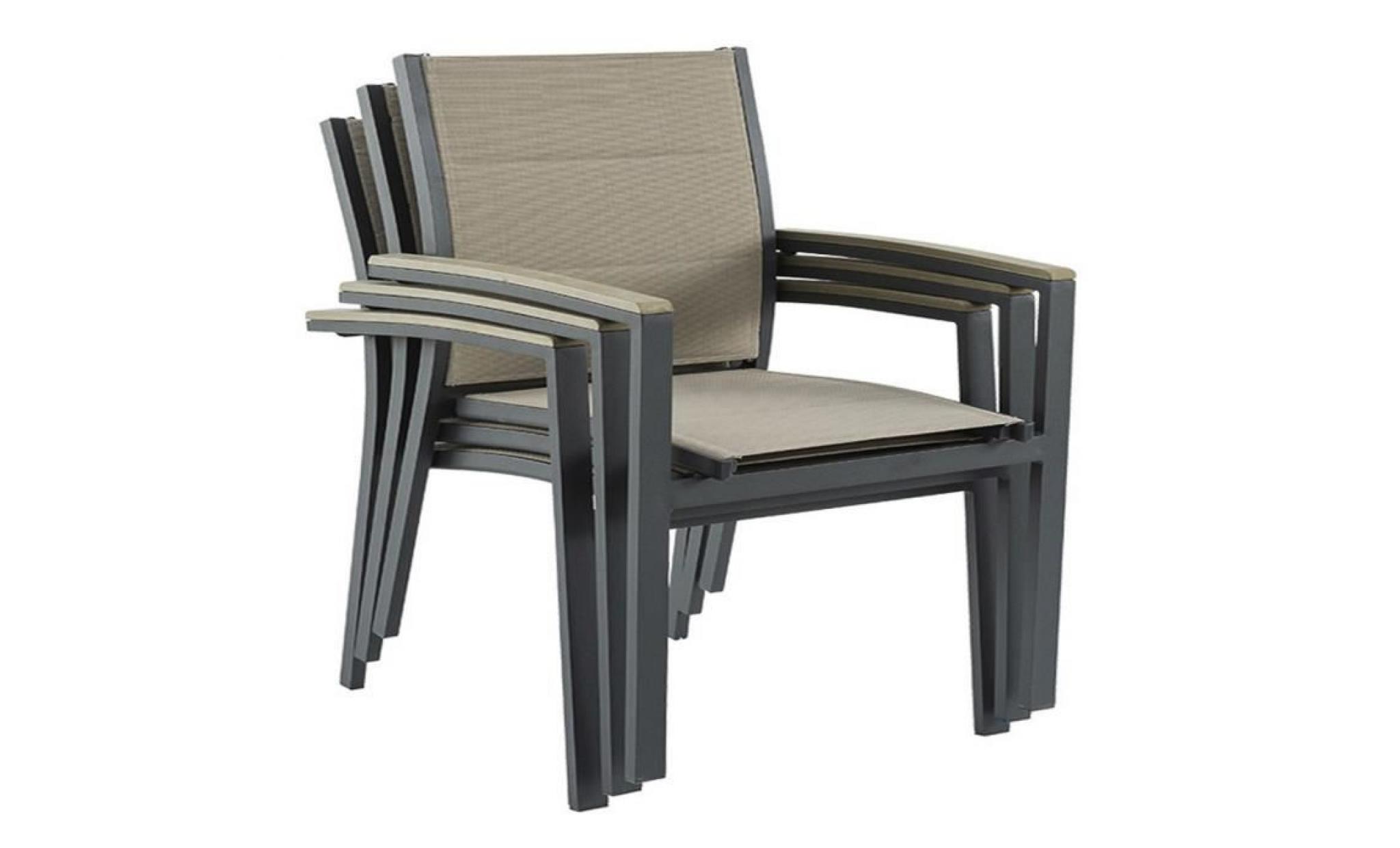 fauteuil empilable alisea mastic    dim : 57 x 56 x 90 cm pas cher