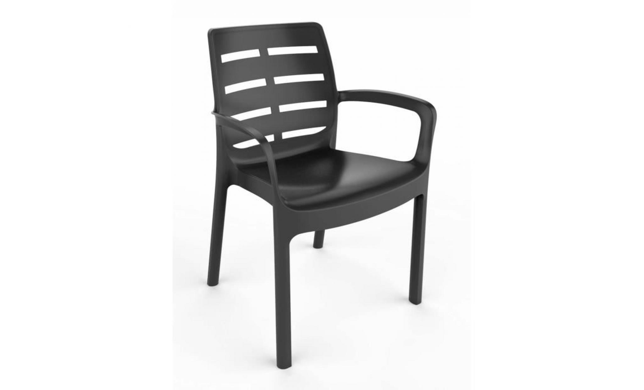 fauteuil empilable borneo   gris anthracite