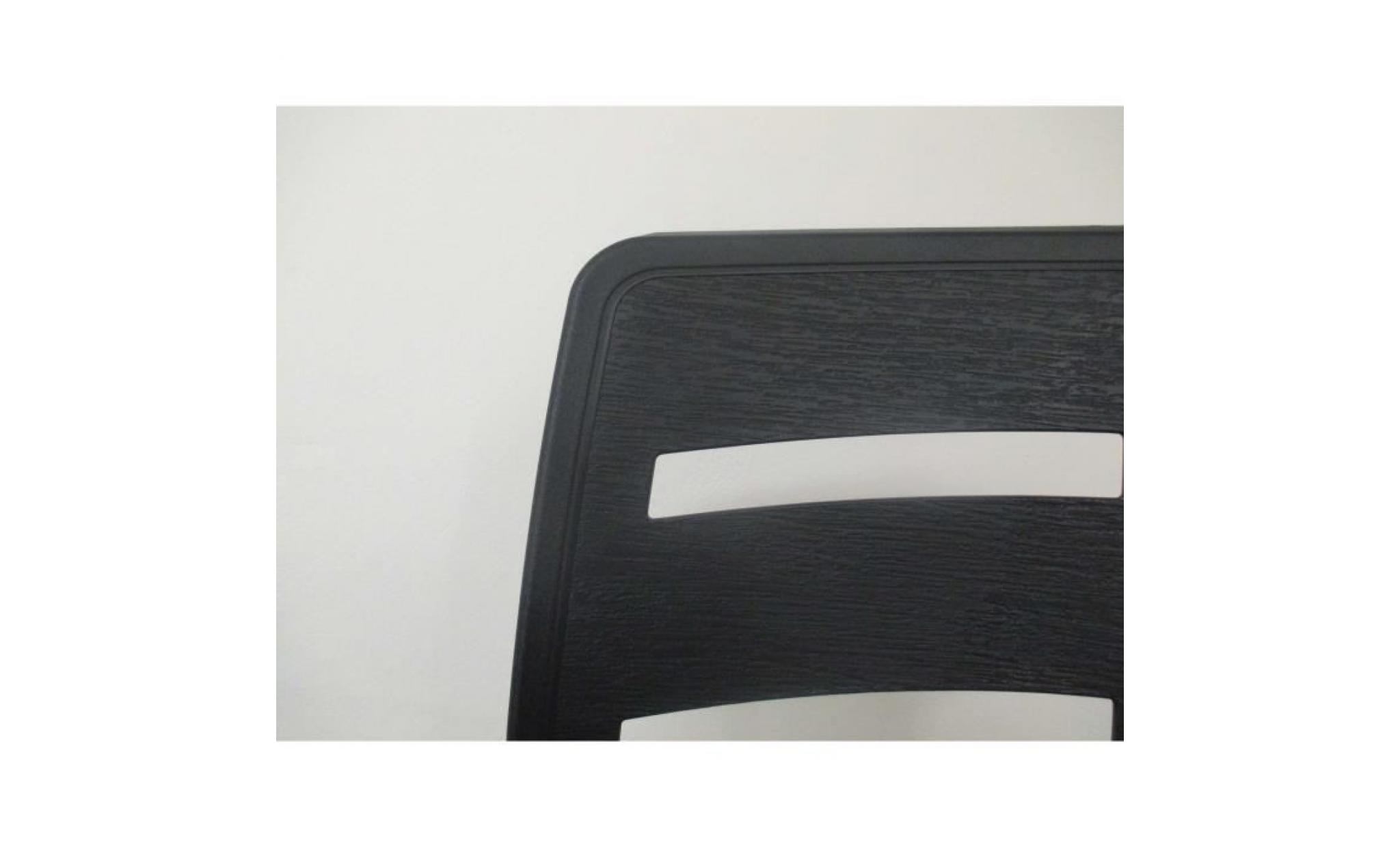 fauteuil empilable borneo   gris anthracite pas cher