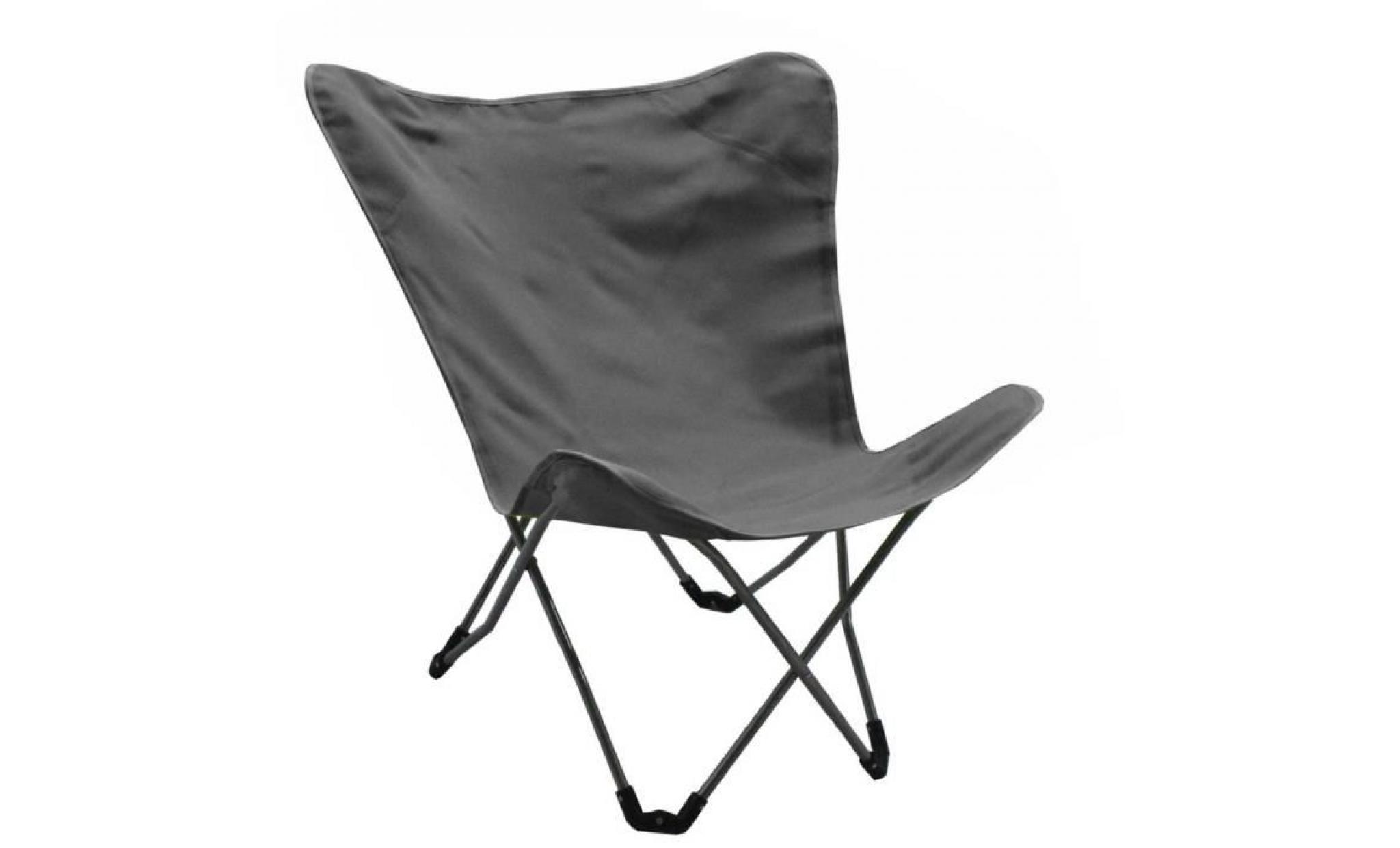 fauteuil en acier et toile aponi (lot de 2) gris
