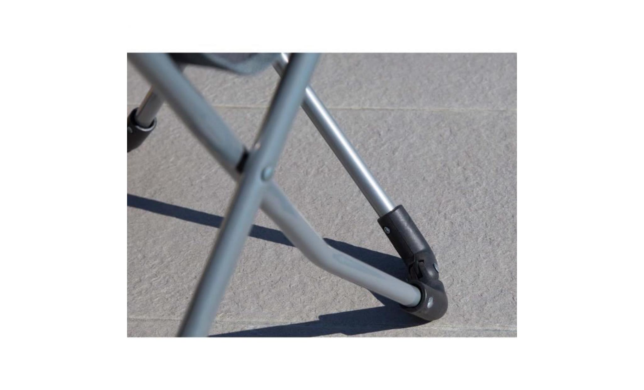 fauteuil en acier et toile aponi (lot de 2) gris pas cher