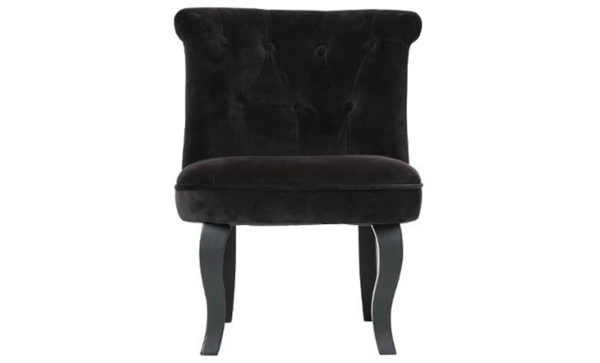 fauteuil en pin velours noir   dim : h 63 x l 50 x p 56 cm pas cher
