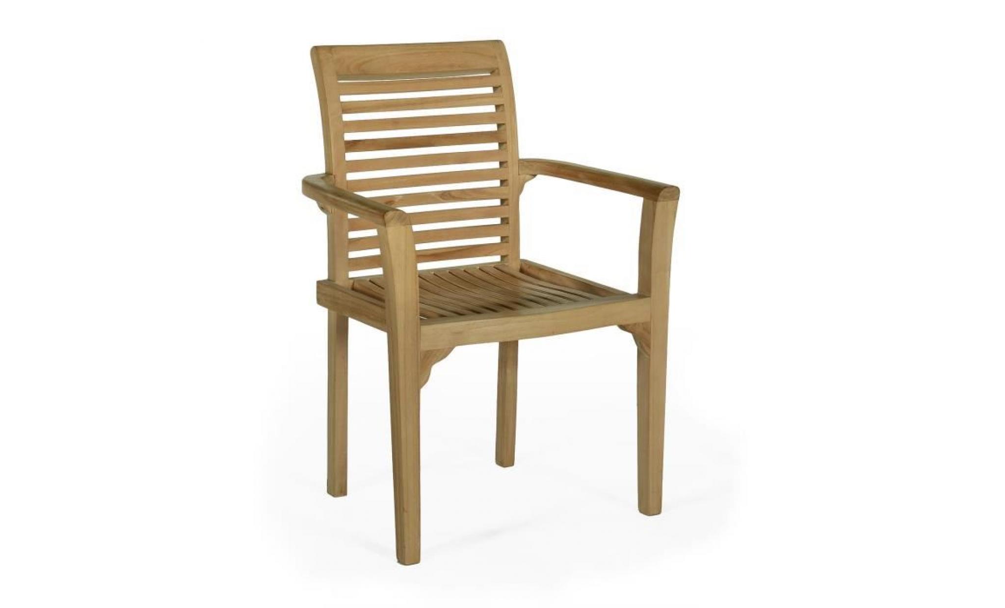 fauteuil fixe empilable en teck ecograde samoa