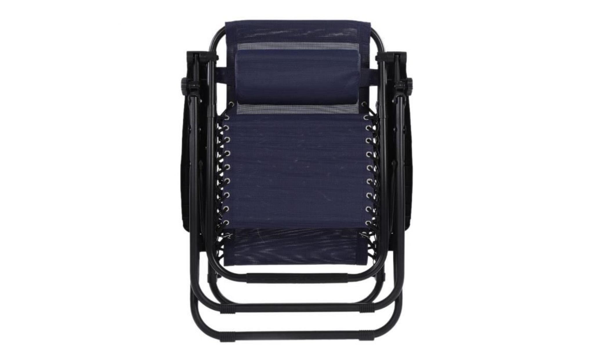 fauteuil inclinable chaise de jardin pour balcon, camping, plage bleu pas cher