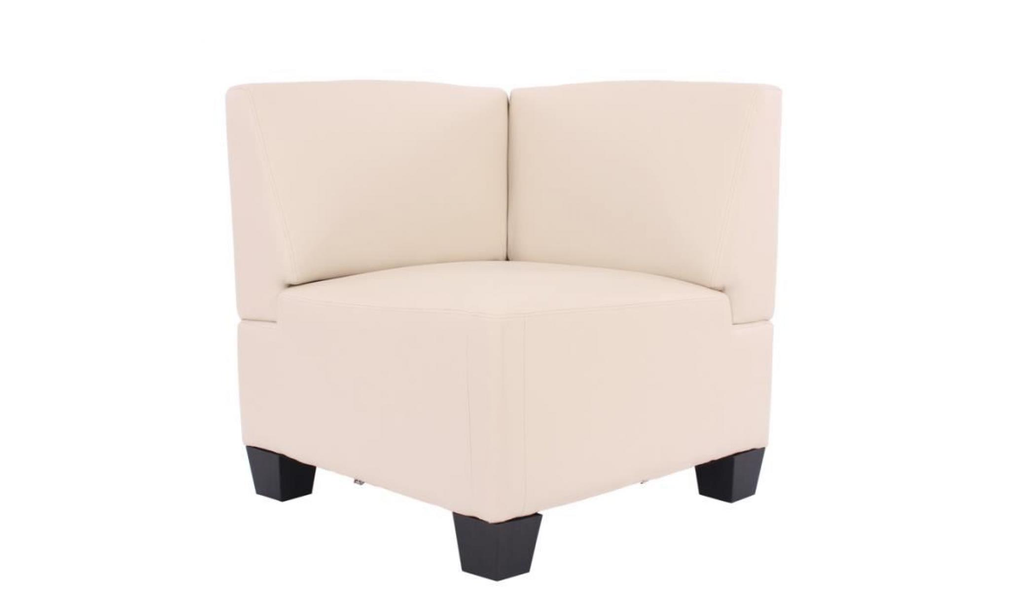 fauteuil modulable partie de coin lyon, crème en pu, h76 x p72 x l70 cm