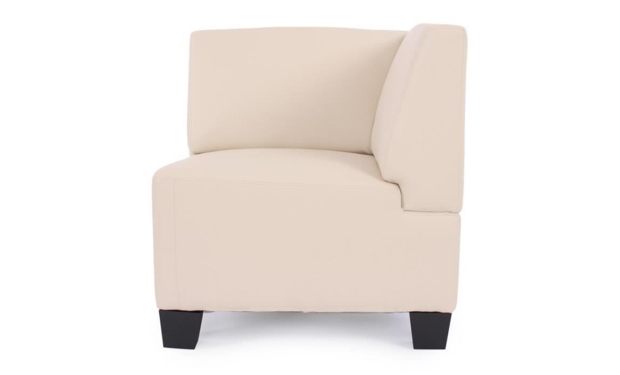 fauteuil modulable partie de coin lyon, crème en pu, h76 x p72 x l70 cm pas cher