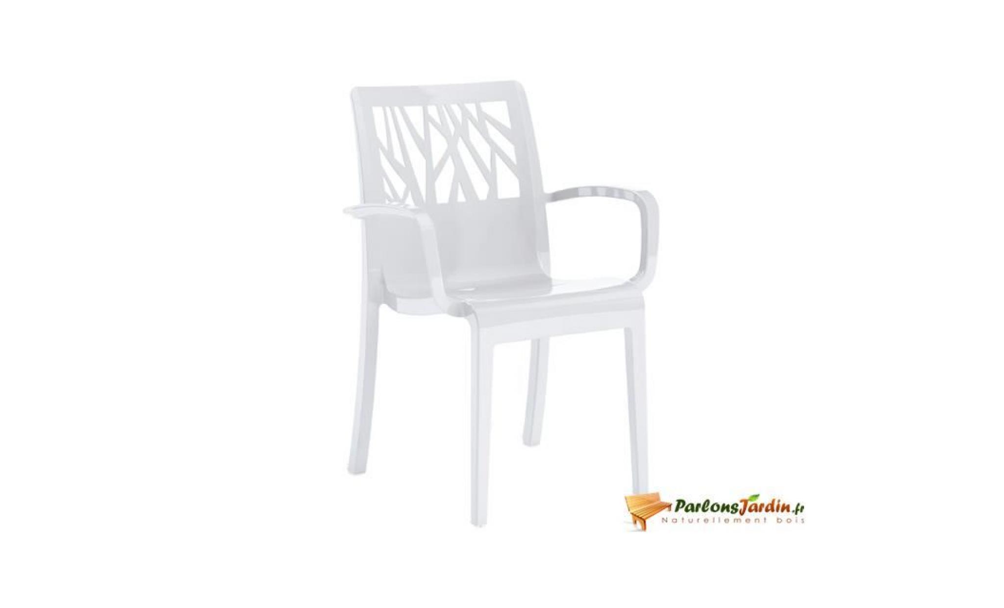 fauteuil monobloc végétal en résine blanc glacier