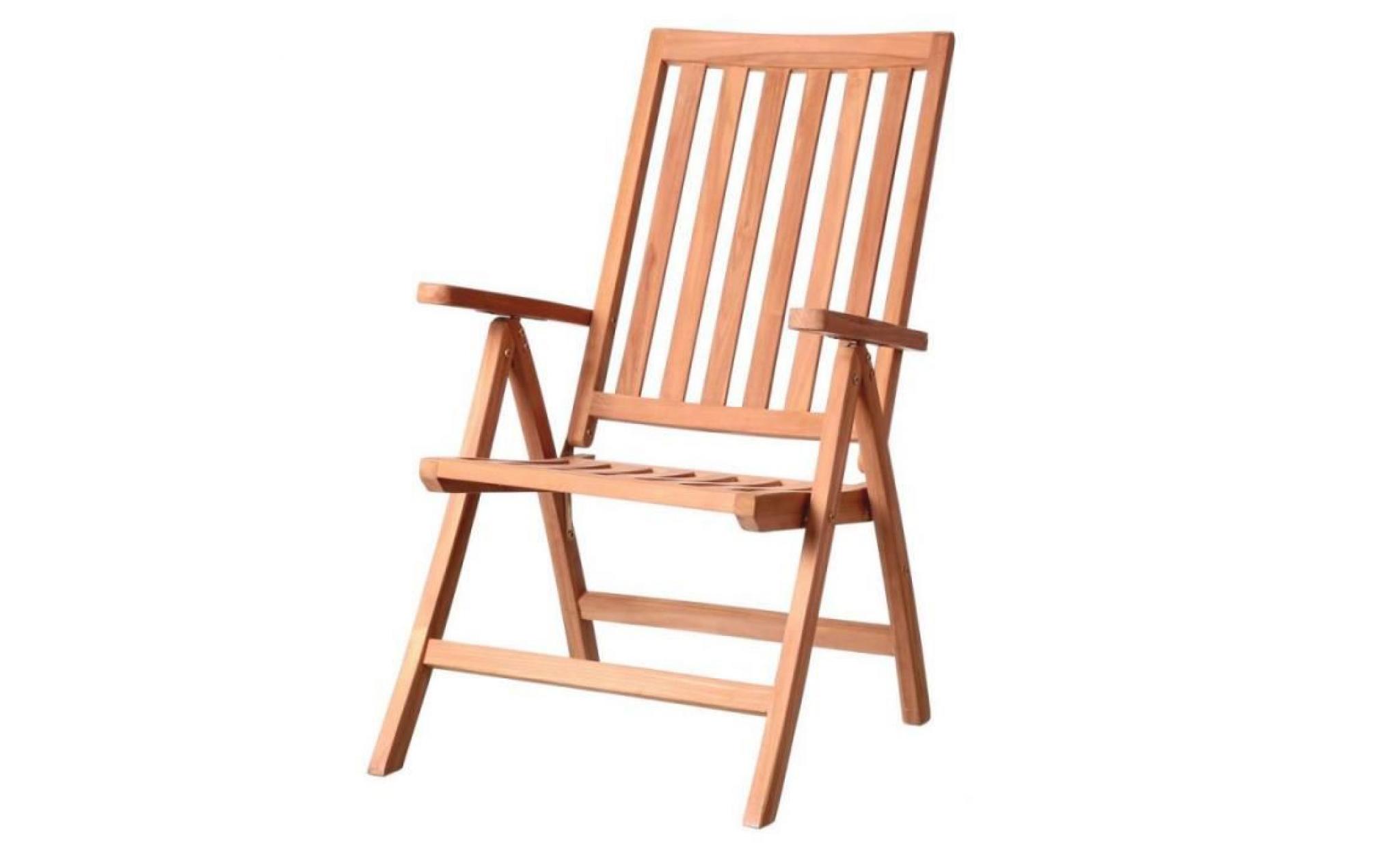 fauteuil multi positions en bois de teck   halaveli   l 61 x l 65 x h 107