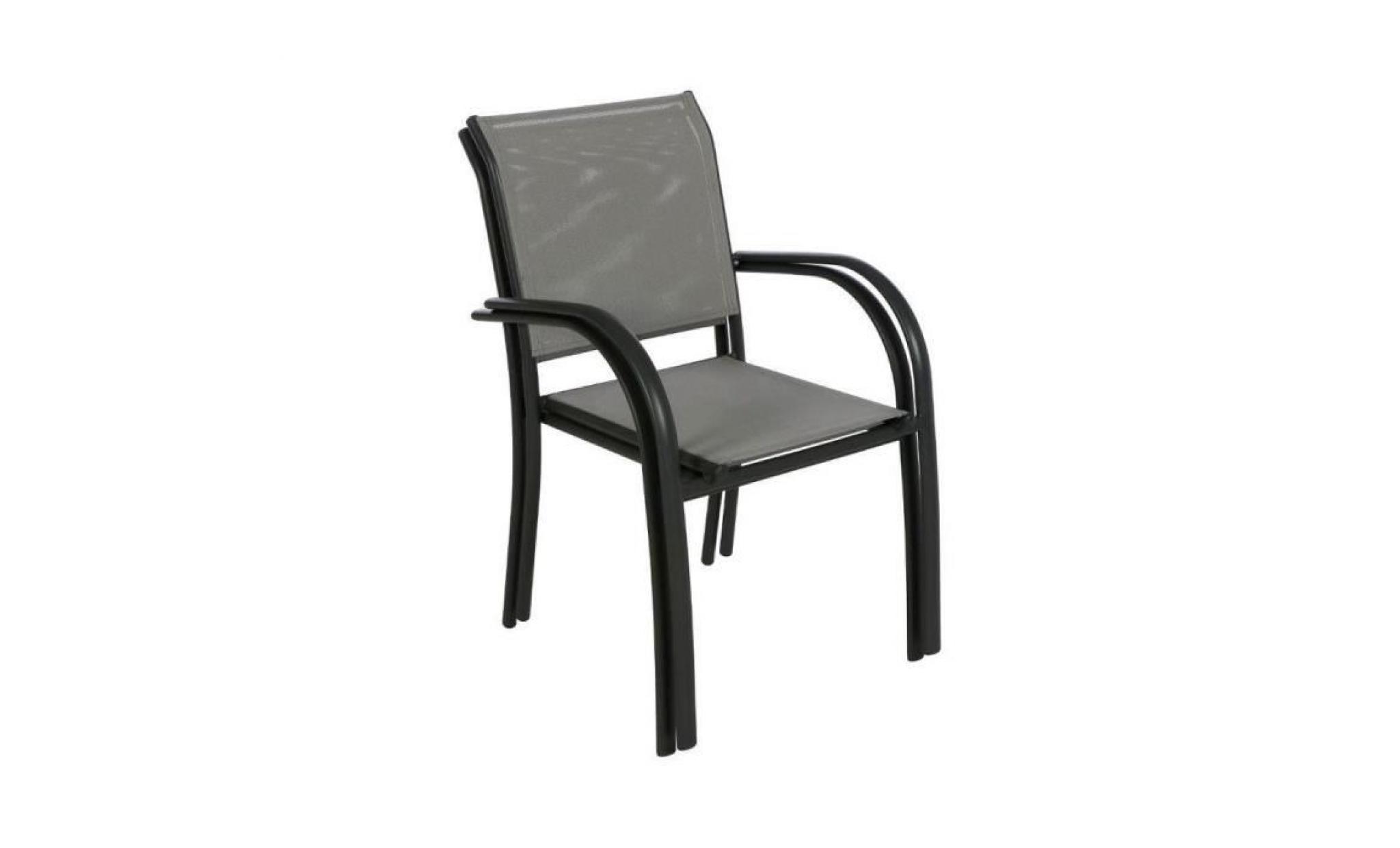 fauteuil piazza hesperide empilable graphite/galet pas cher