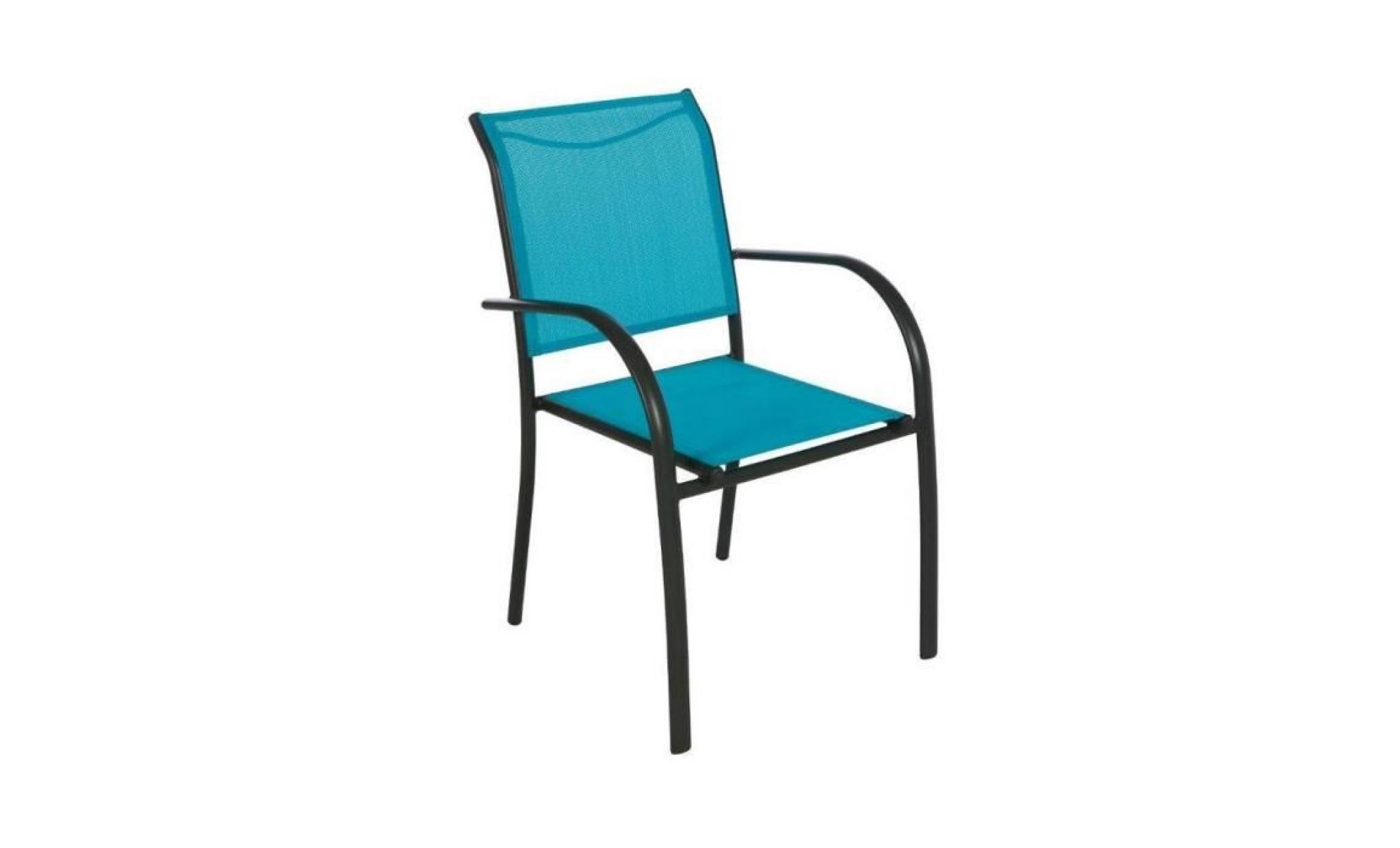 fauteuil piazza hesperide empilable graphite/lagon