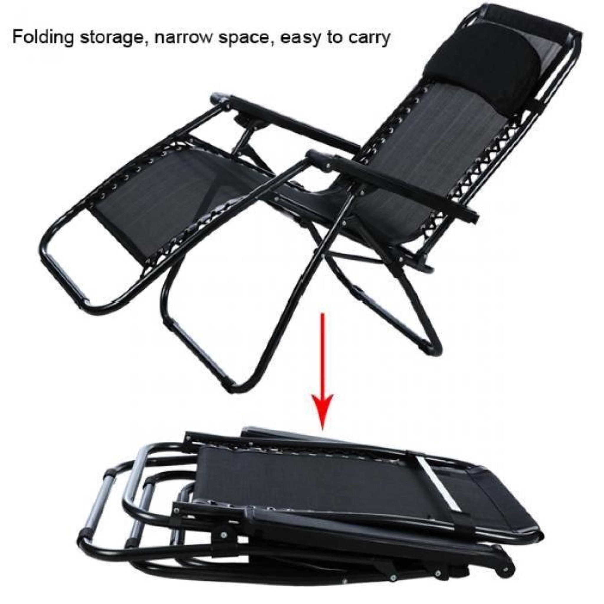 fauteuil pliant Zero Gravity inclinable salon Portable jardin Camping chaise extérieure pas cher