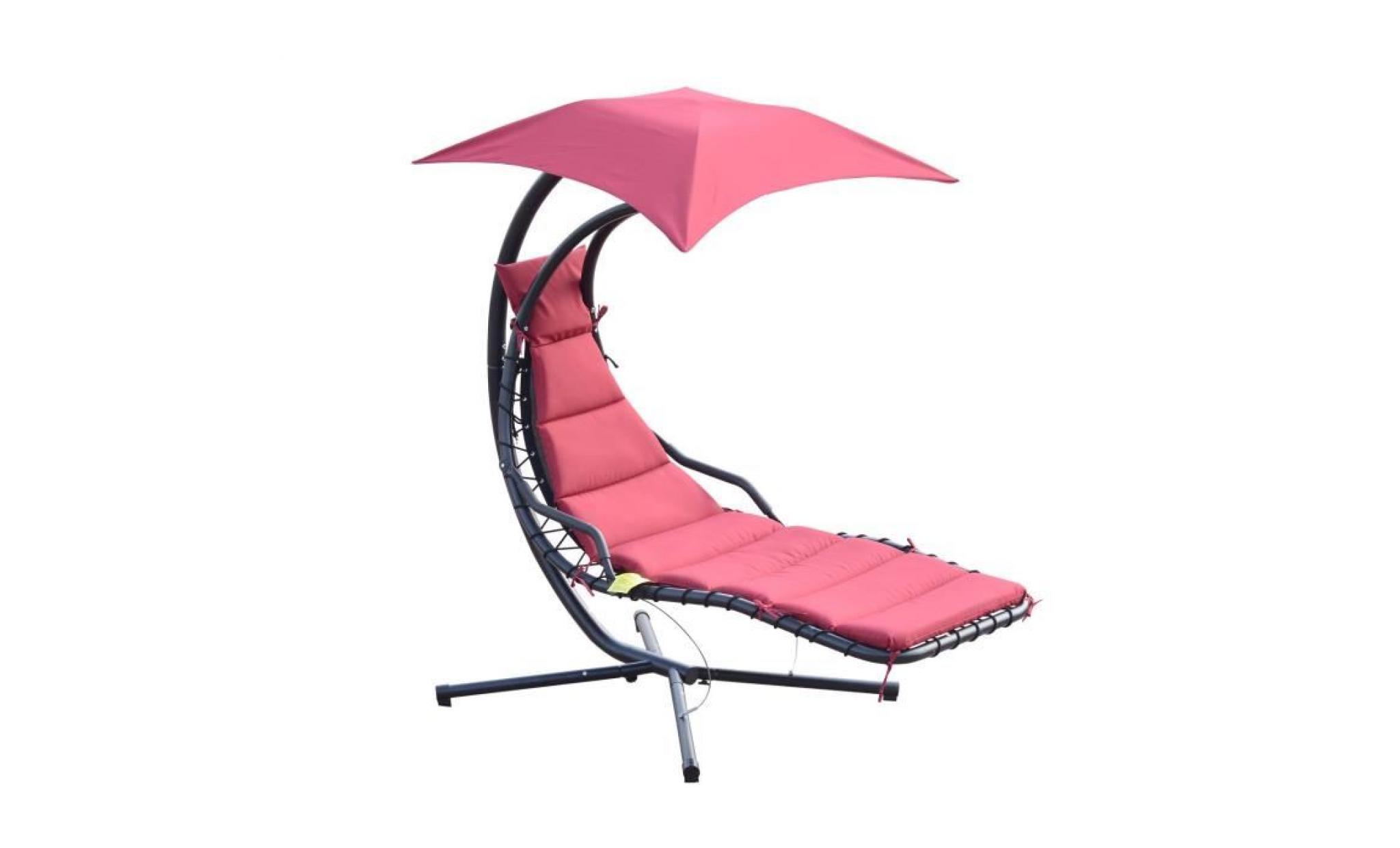 fauteuil suspendu balancelle de jardin burgundy avec pare soleil
