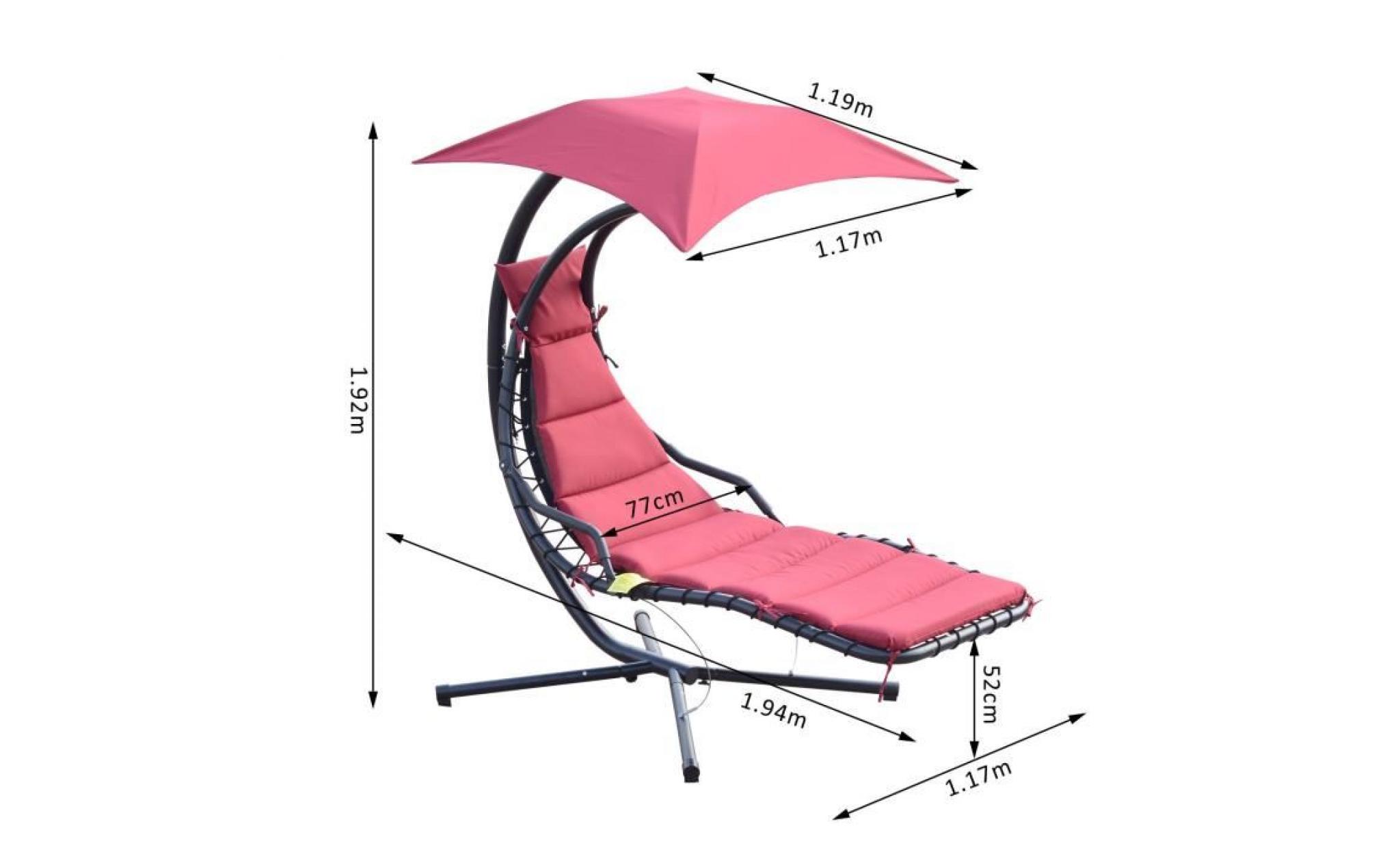 fauteuil suspendu balancelle de jardin burgundy avec pare soleil pas cher