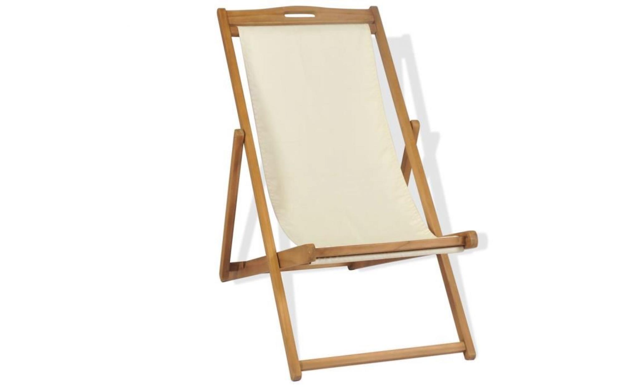 festnight chaise pliable de jardin chaise teck inclinable 3 position 56 x 105 x 96 cm