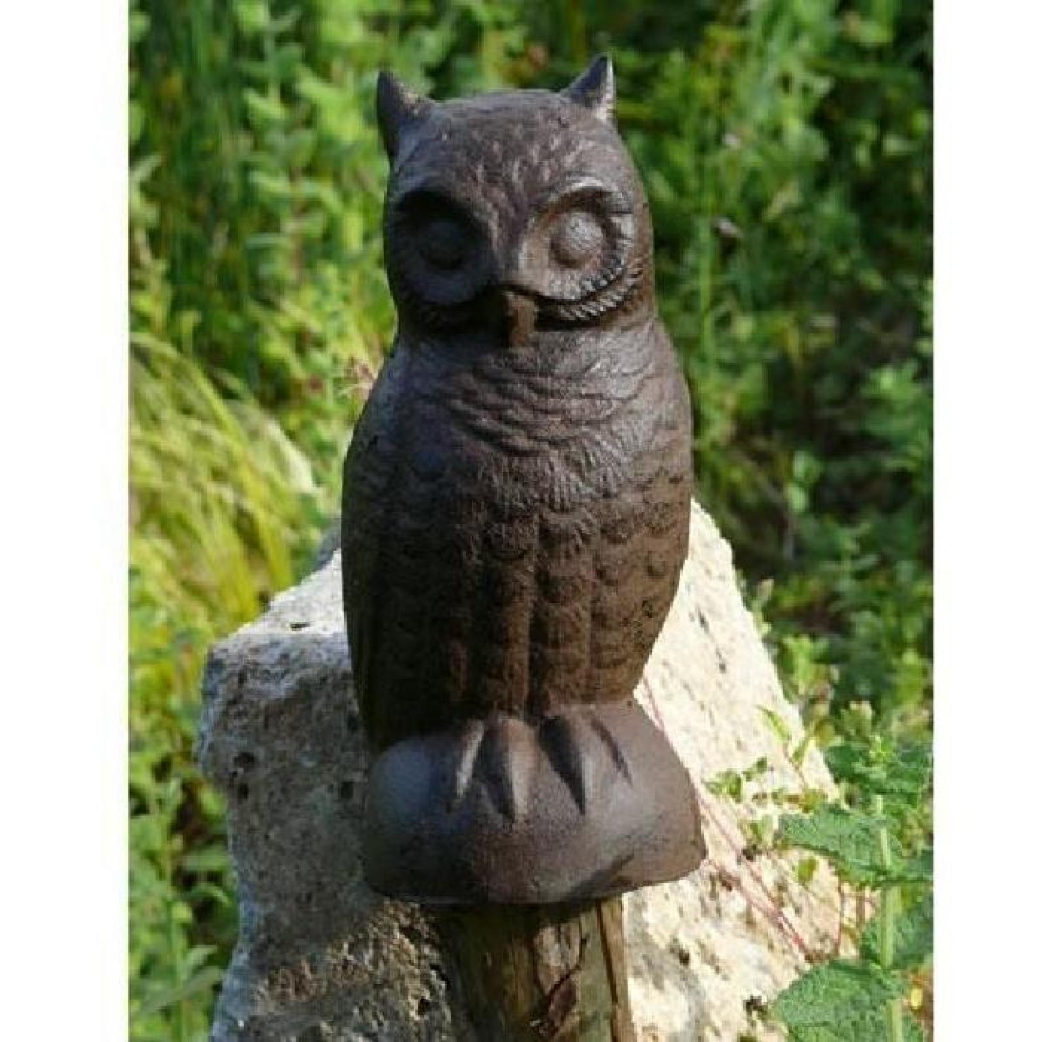 Figurine animal Chouette en fonte H:21cm - Achat/Vente decoration