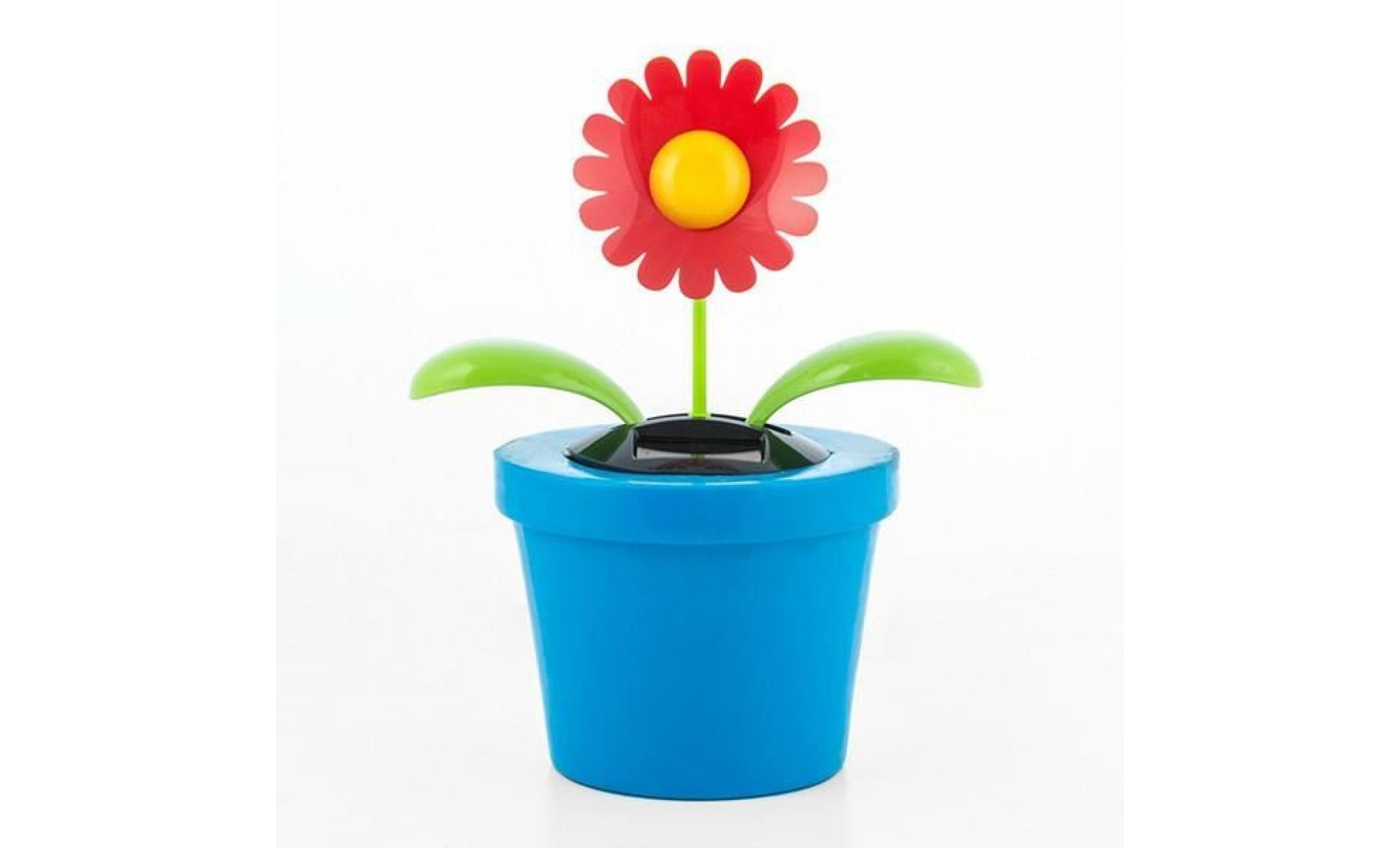 fleur décorative solaire avec mouvement automatique couleur   rose pas cher