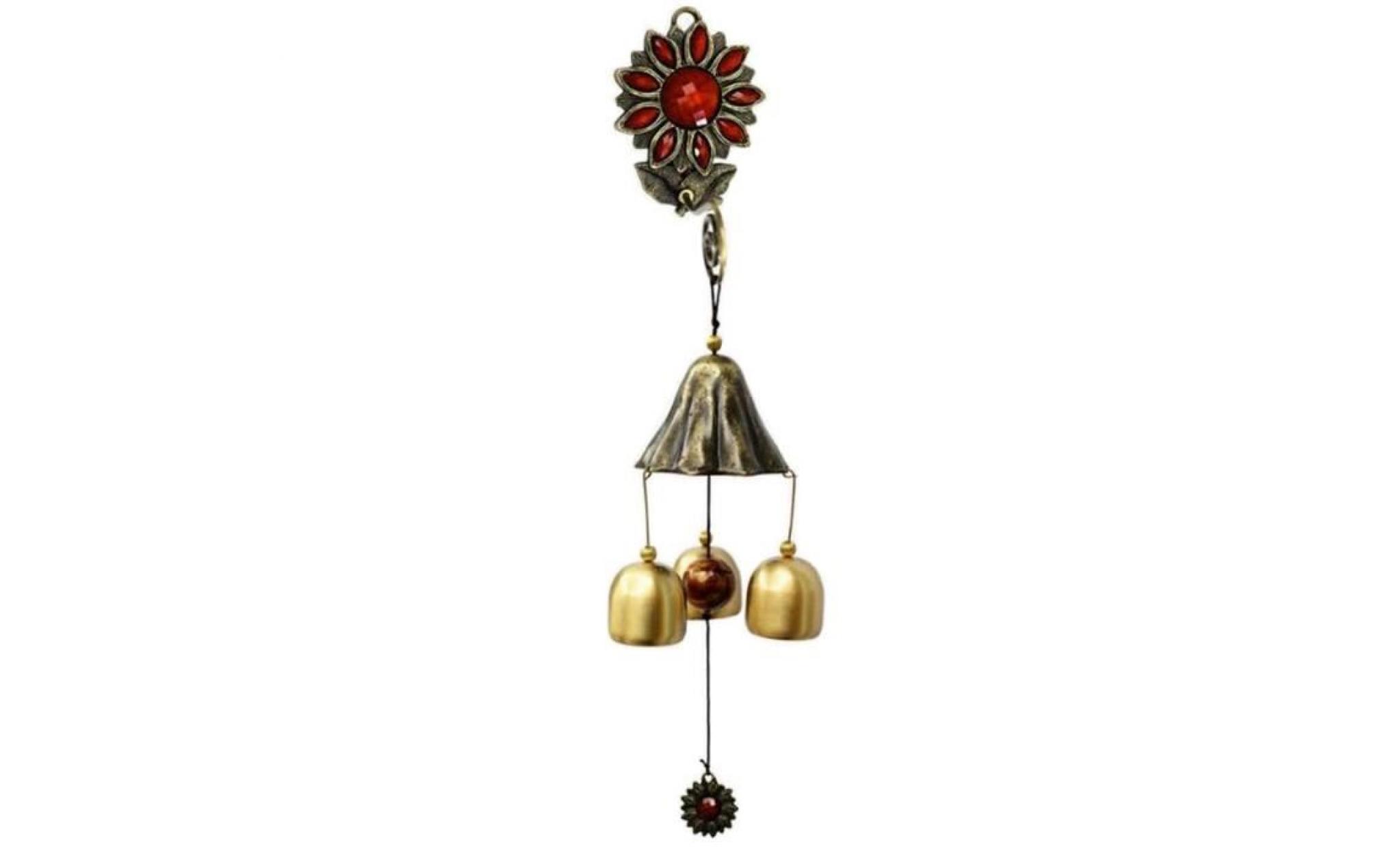 [fleur rouge] chimes classique vent métal cuivre bells vent hanging décor
