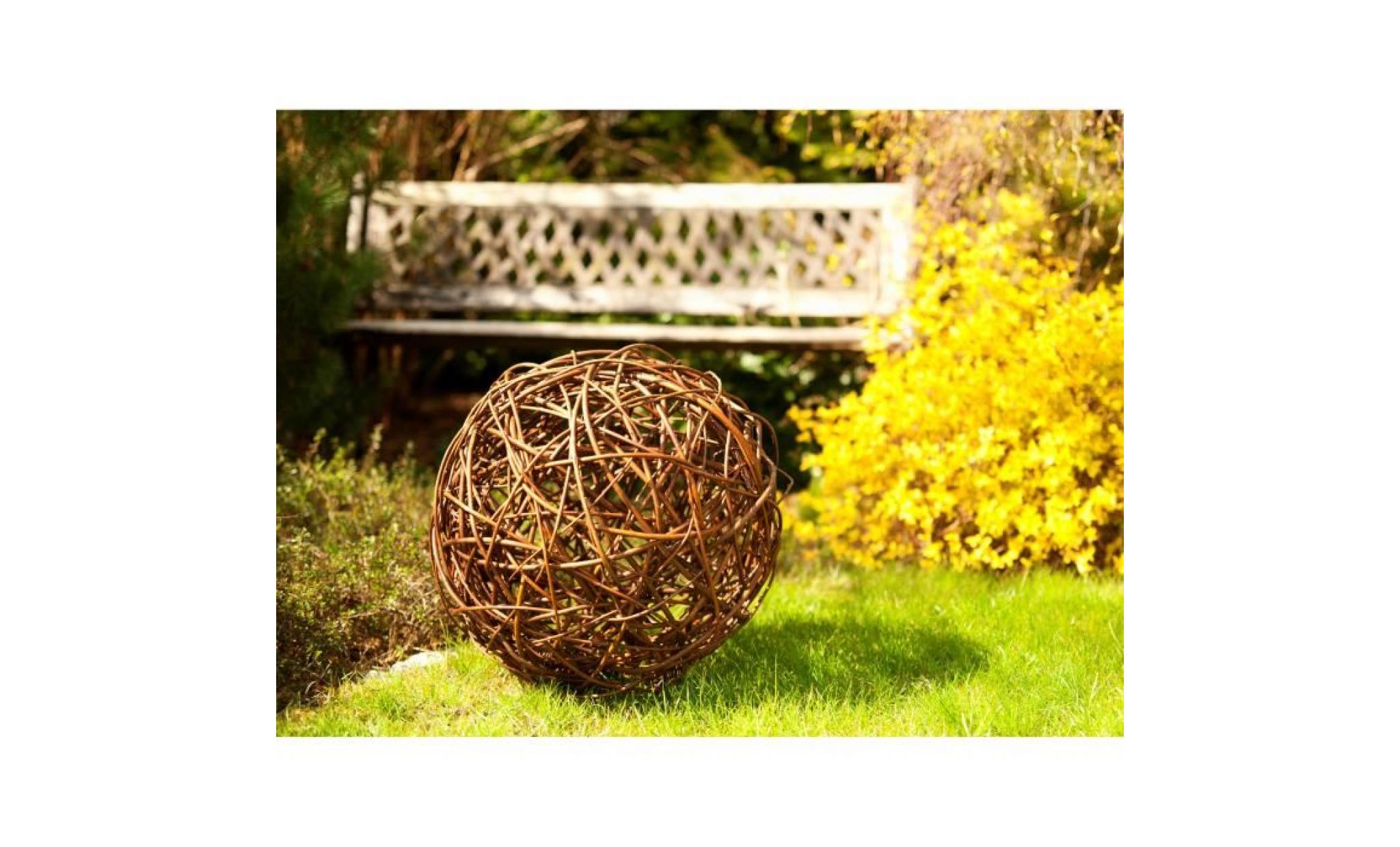 floranica®   boule décorative   au bois de saule boule en osier boule en sarment de vigne décoration de jardin   diamètre:20cm pas cher