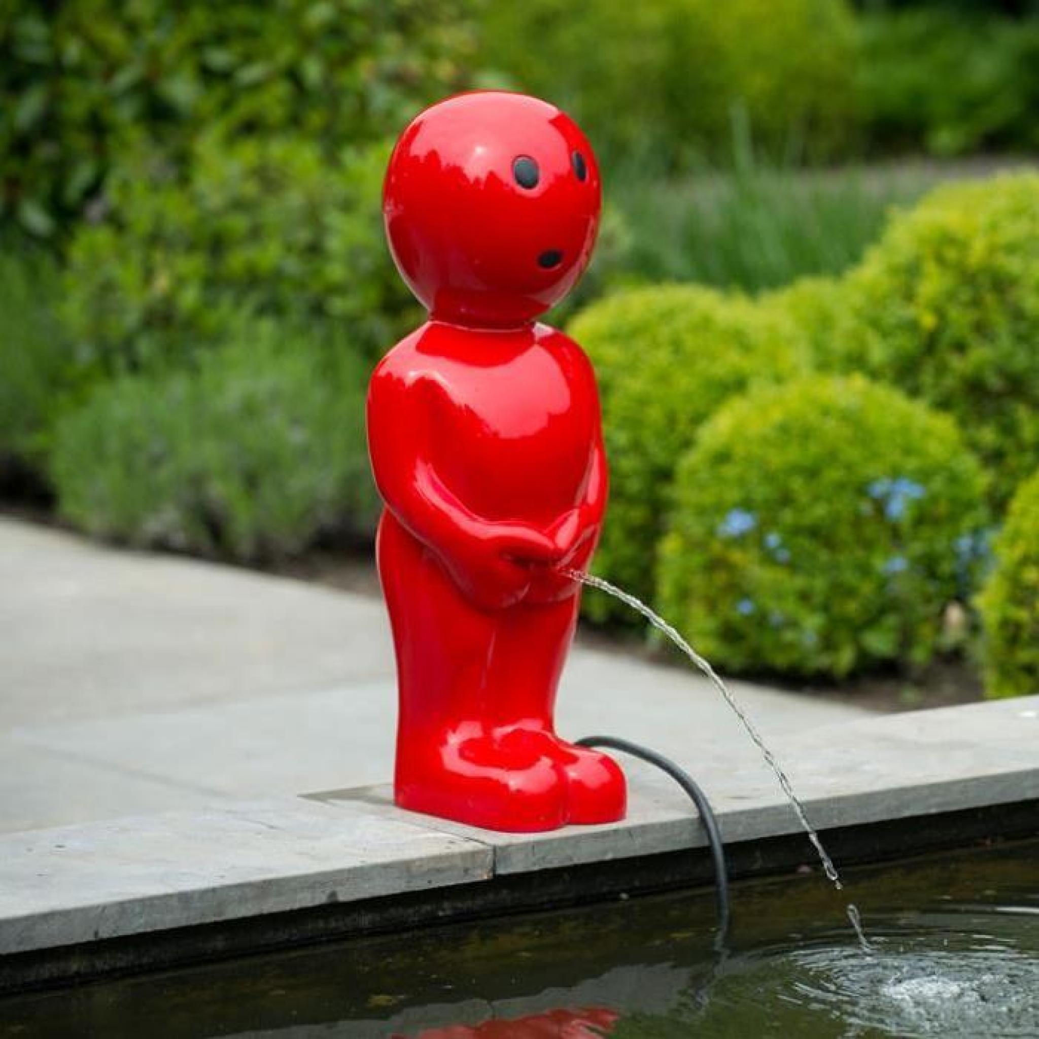 Fontaine Boy rouge 67 cm Rouge