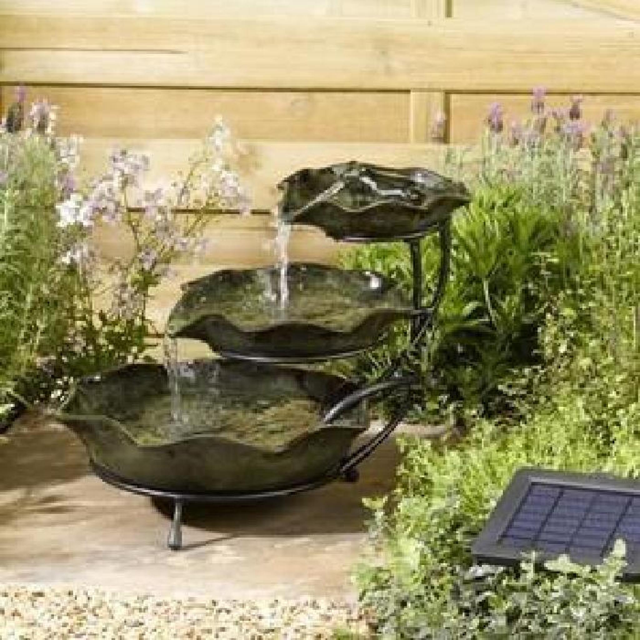 Fontaine cascade solaire LilyPad. - Achat/Vente fontaine de jardin