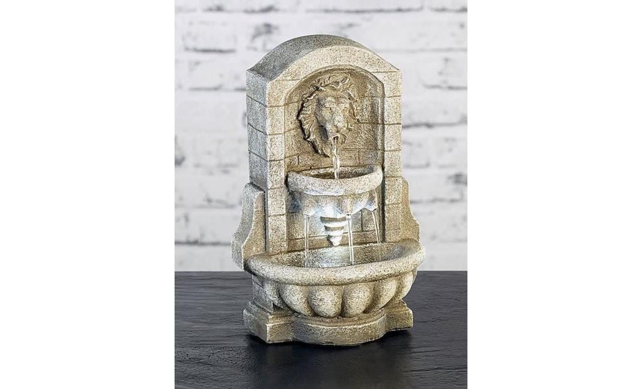 fontaine d'ambiance avec led et pompe   fontaine au lion