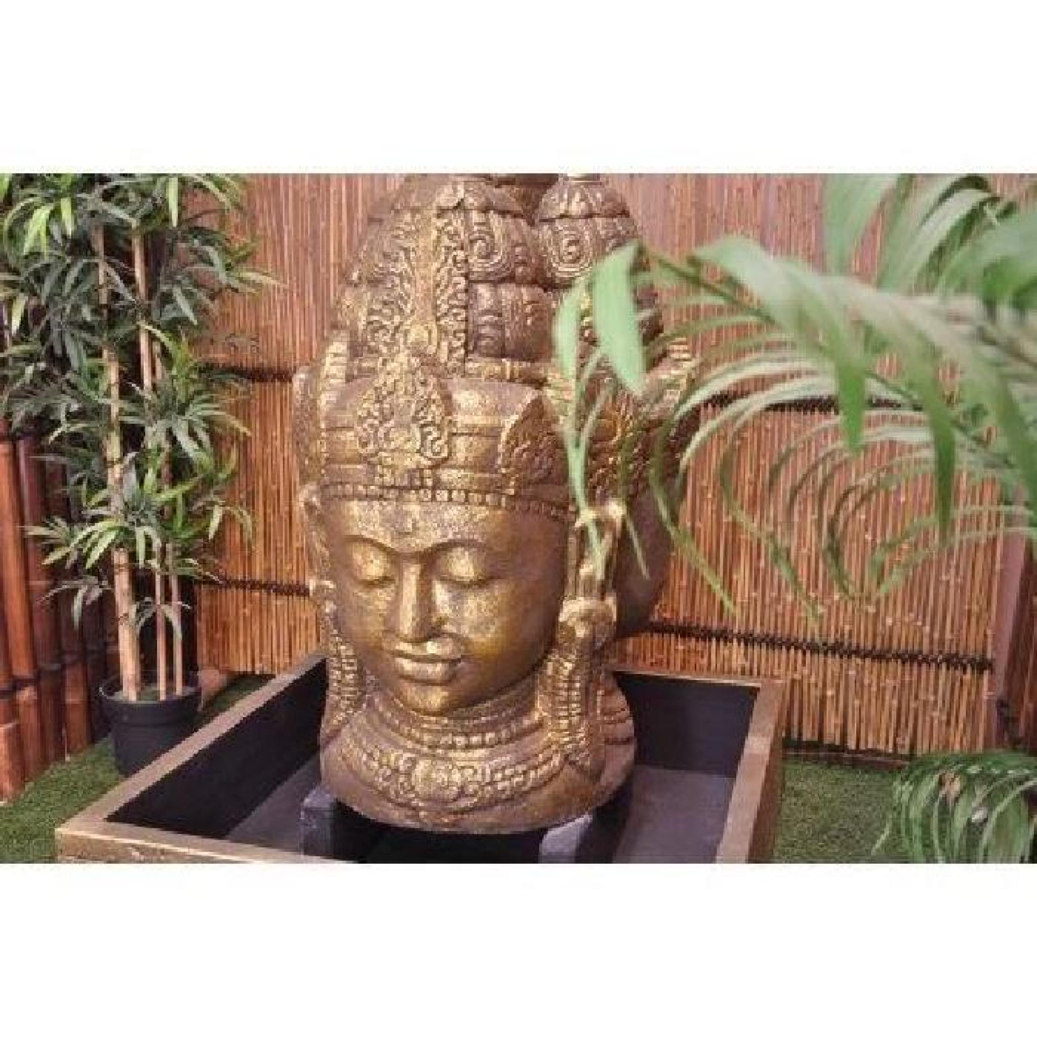 Fontaine de jardin visage de deesse Dewi 1.30cm doré.