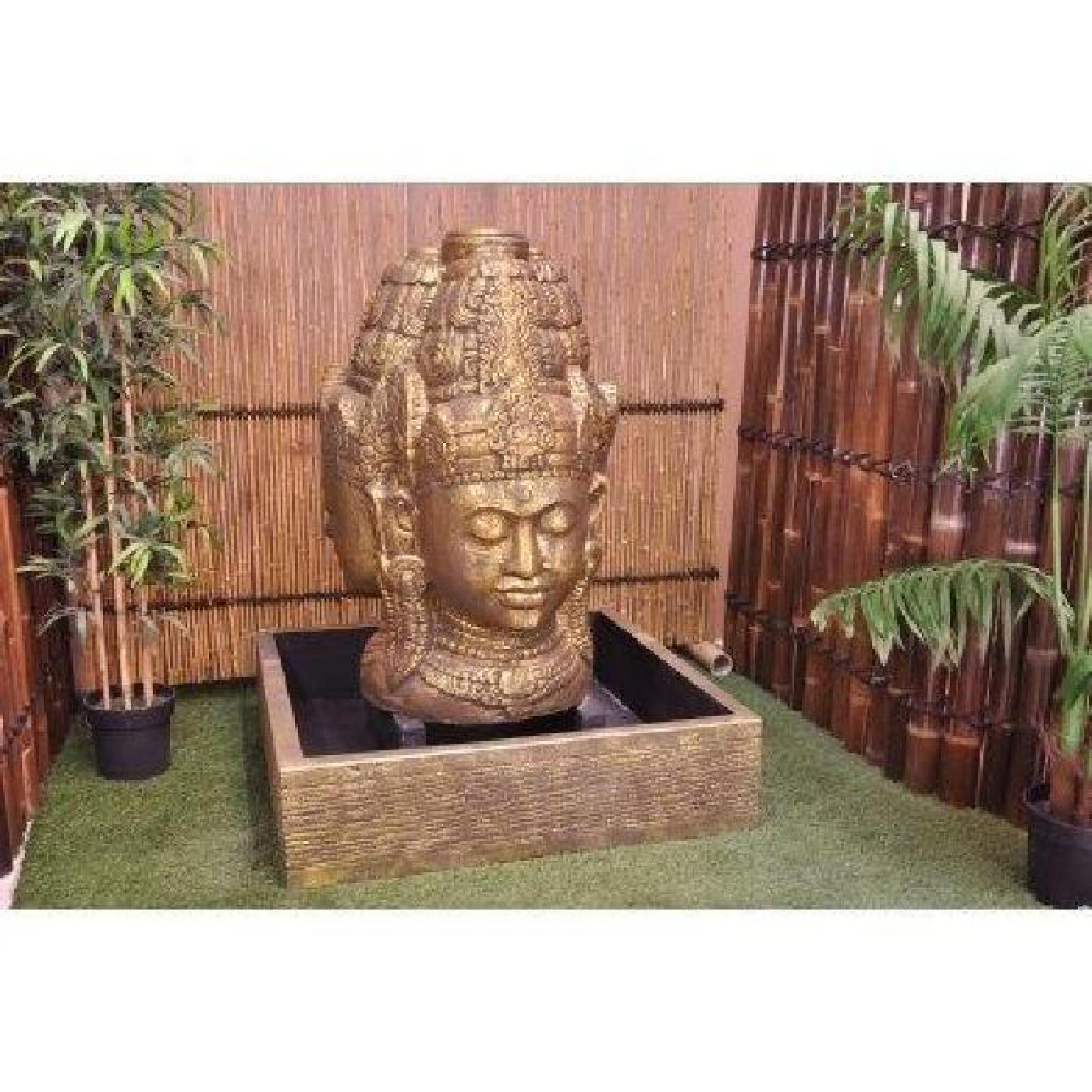 Fontaine de jardin visage de deesse Dewi 1.30cm doré. pas cher