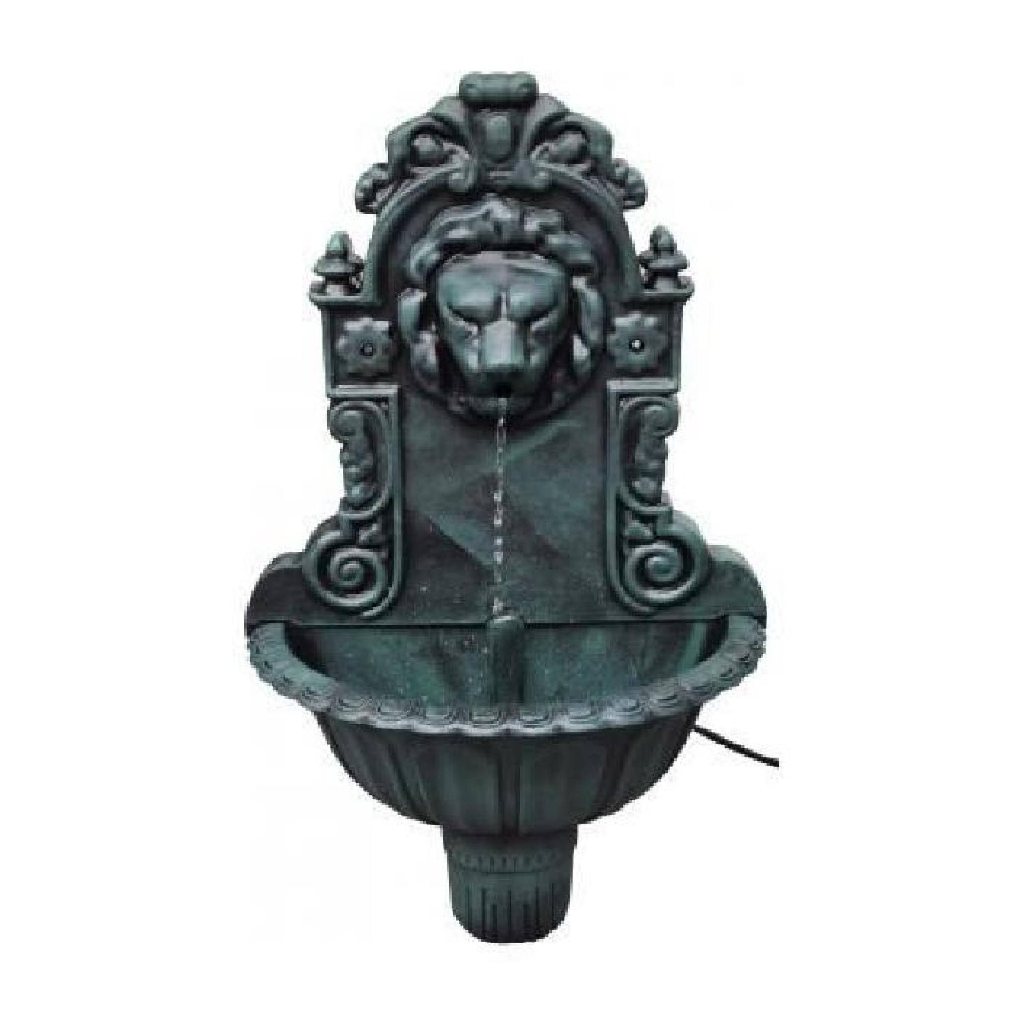 Fontaine murale tête de lion verte