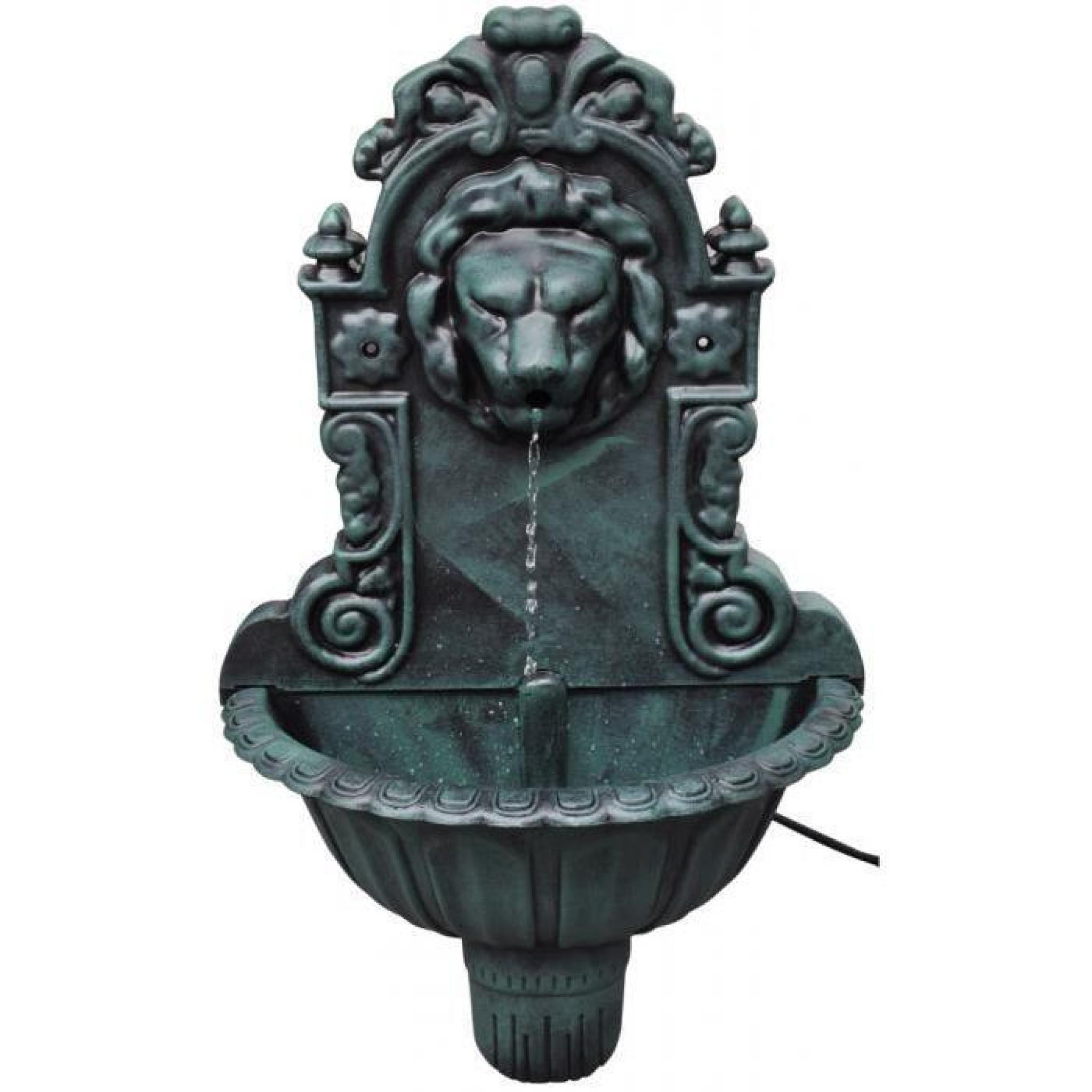 Fontaine murale tête de lion verte pas cher