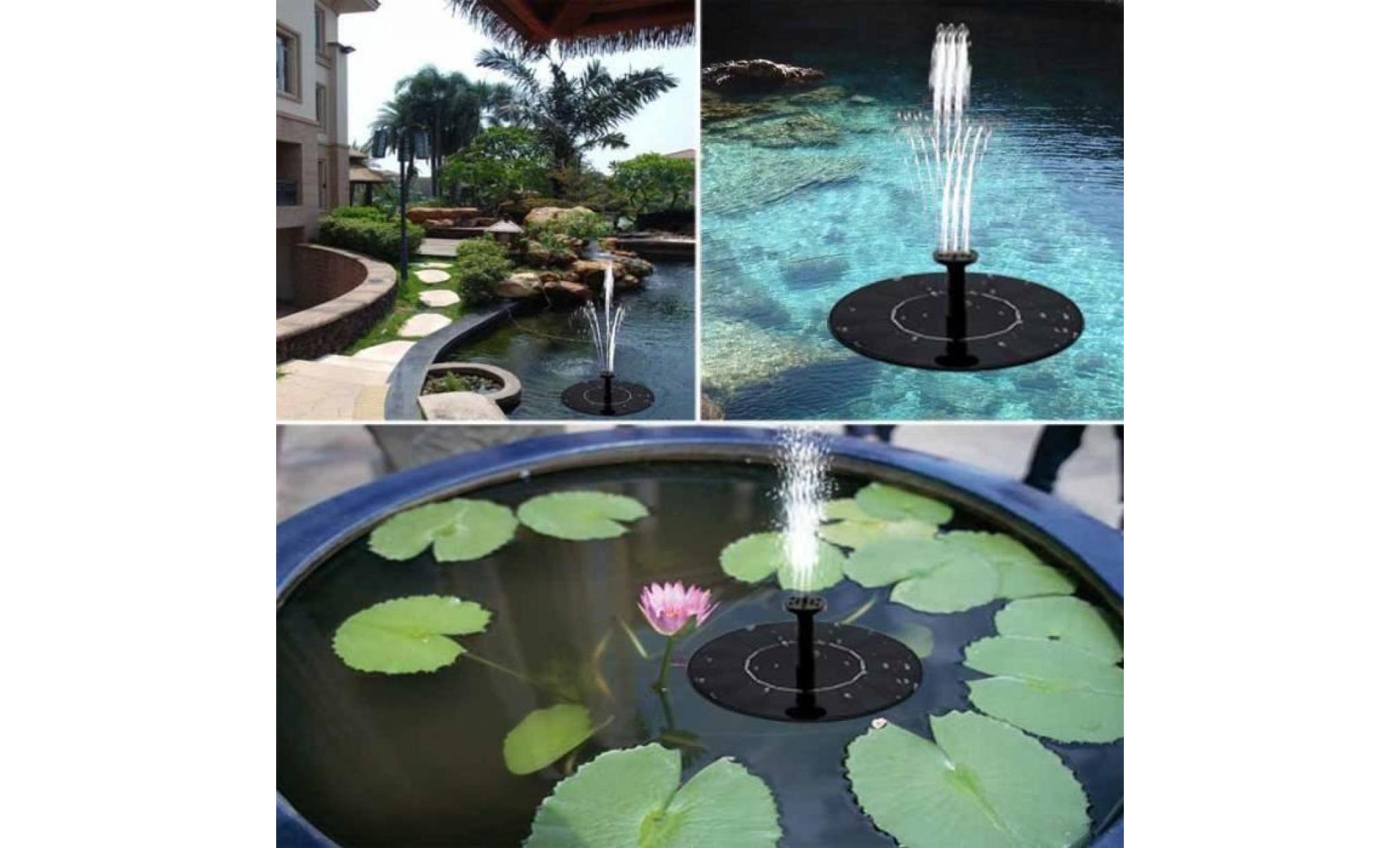 fontaine solaire, kkmoon 7v /1.4w pompe à eau solaire pour bassin / piscine / décoration de jardin pas cher