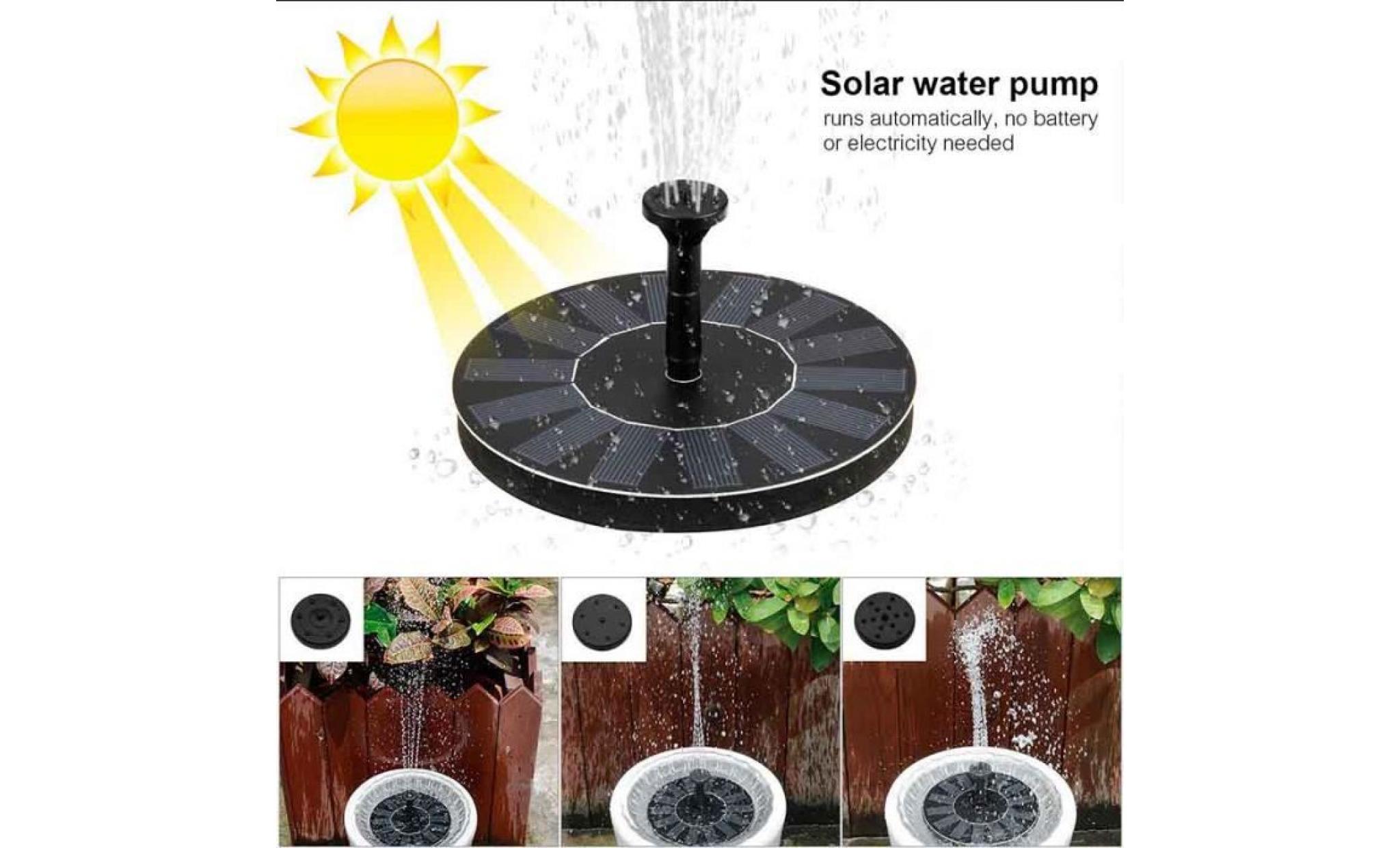 fontaine solaire, pompe extérieure arrosage jardin autoportant pompe flottante 7v/1.4w pas cher