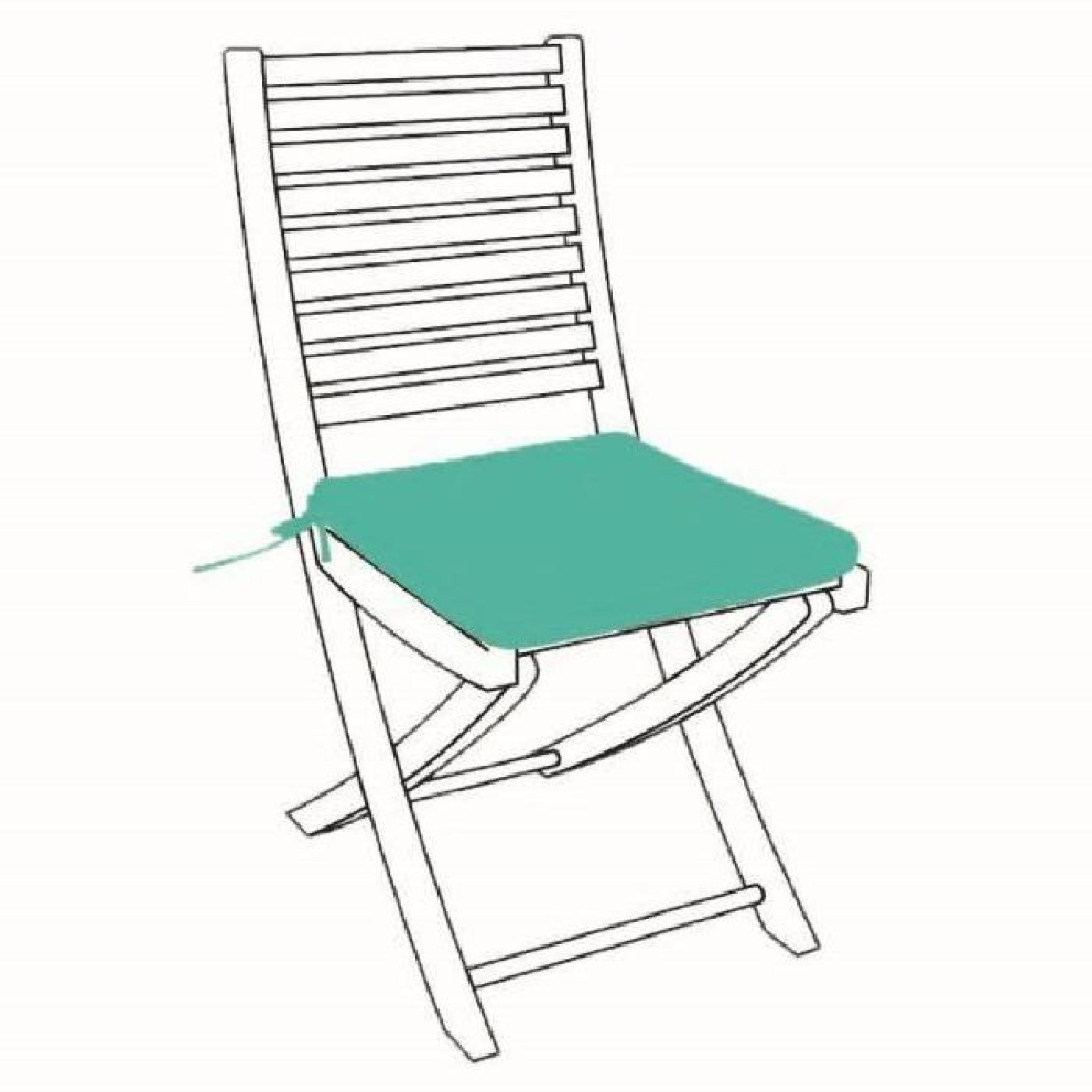 Galette de chaise d extérieur 40x40 x5 cm couleur ANIS gamme SUN OUTDOOR