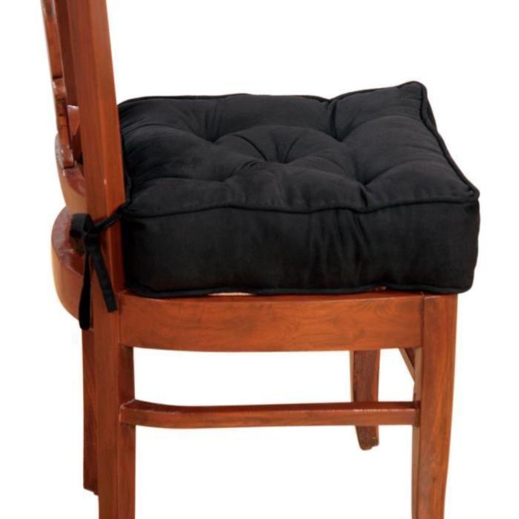 Galette de chaise rehausseur en simili daim - Noir