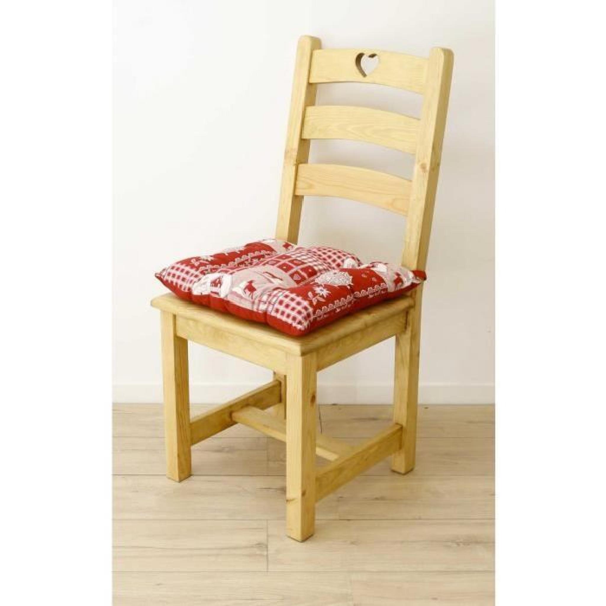 Galette de chaise style montagne Cervino rouge Aspin pas cher