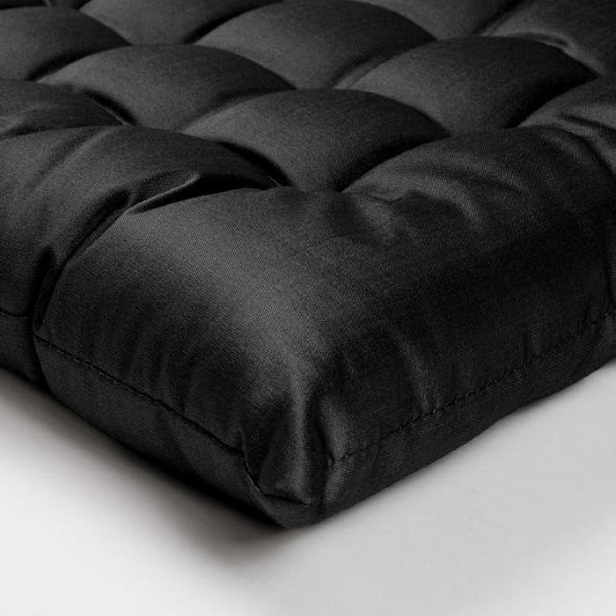 Galette WILLIAM (38x38x6cm) Noir • Taffetas polyester pas cher