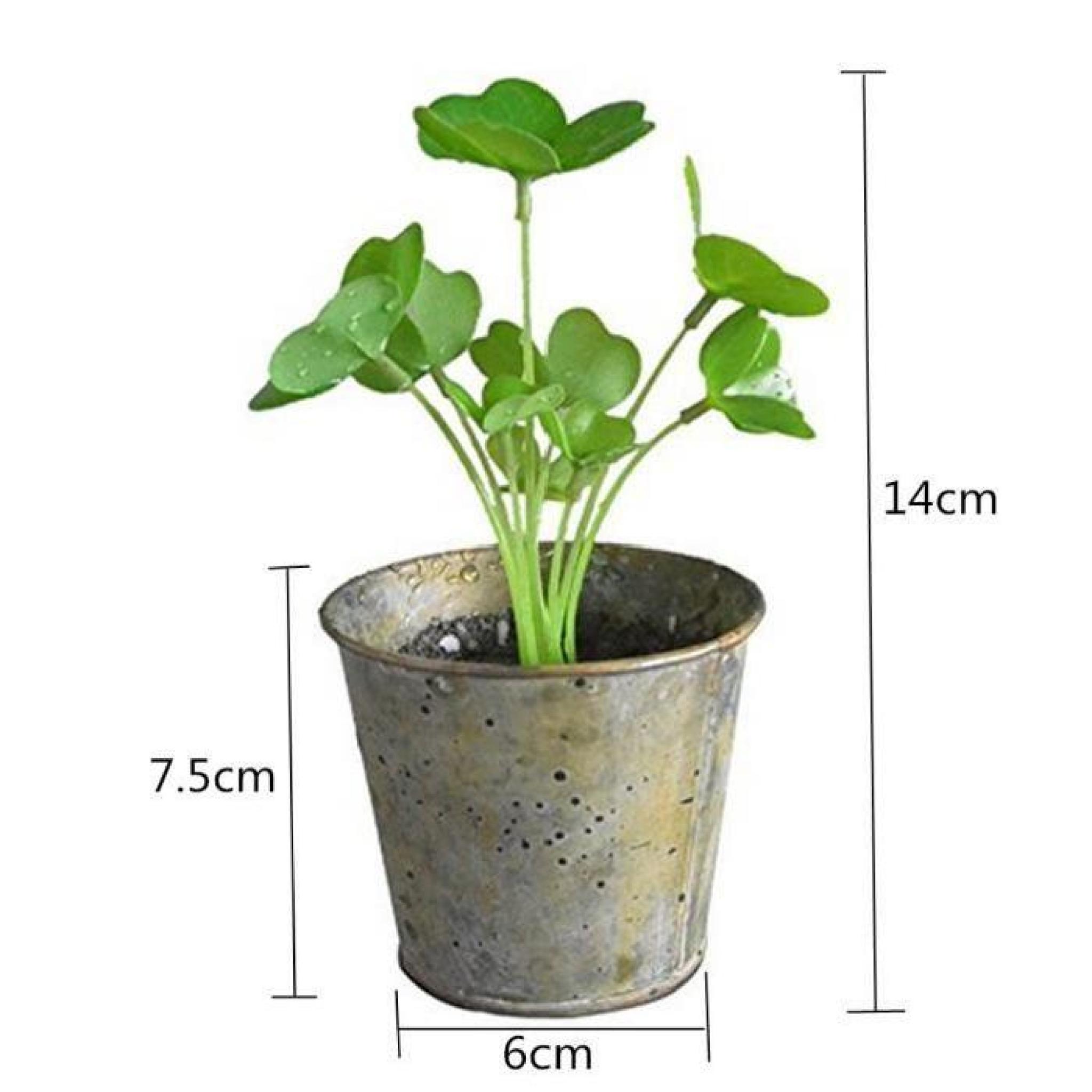 GAXmi Mini Rétro Plastique Plantes avec Pot de fleurs en fer Artificiel Petites plantes pas cher