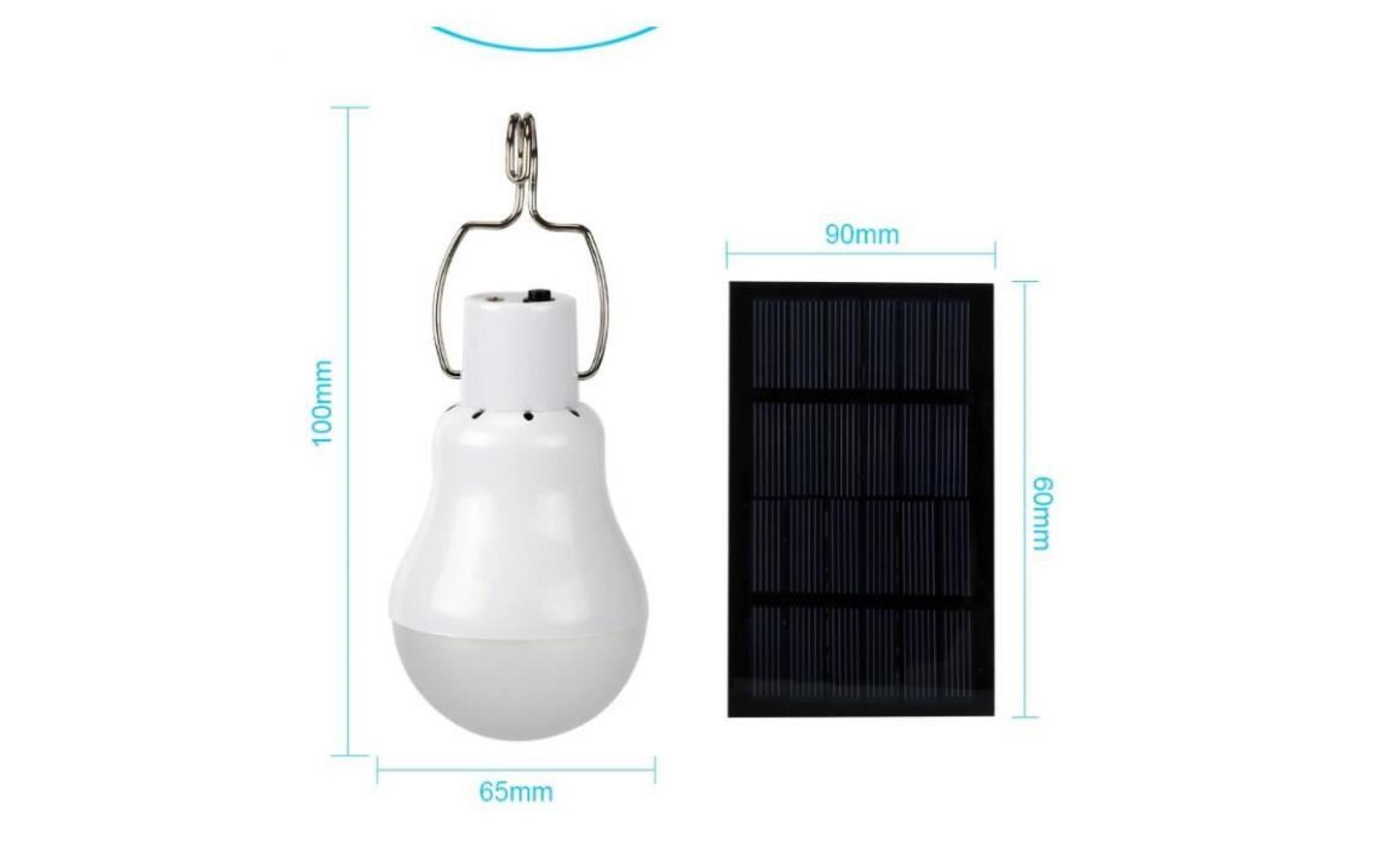 generic led à énergie solaire lumière spot ampoule led portable lampe solaire avec panneau solaire pour éclairage extérieur ran pas cher