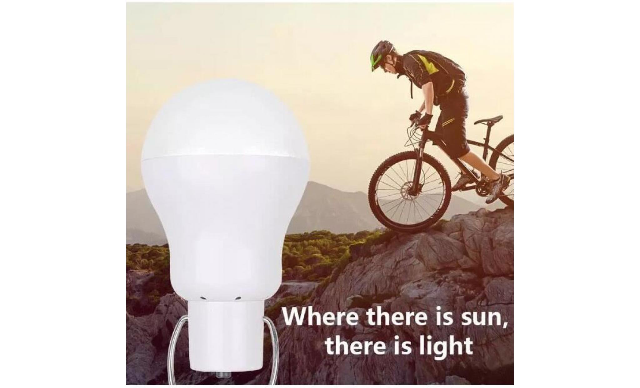 generic led à énergie solaire lumière spot ampoule led portable lampe solaire avec panneau solaire pour éclairage extérieur ran pas cher