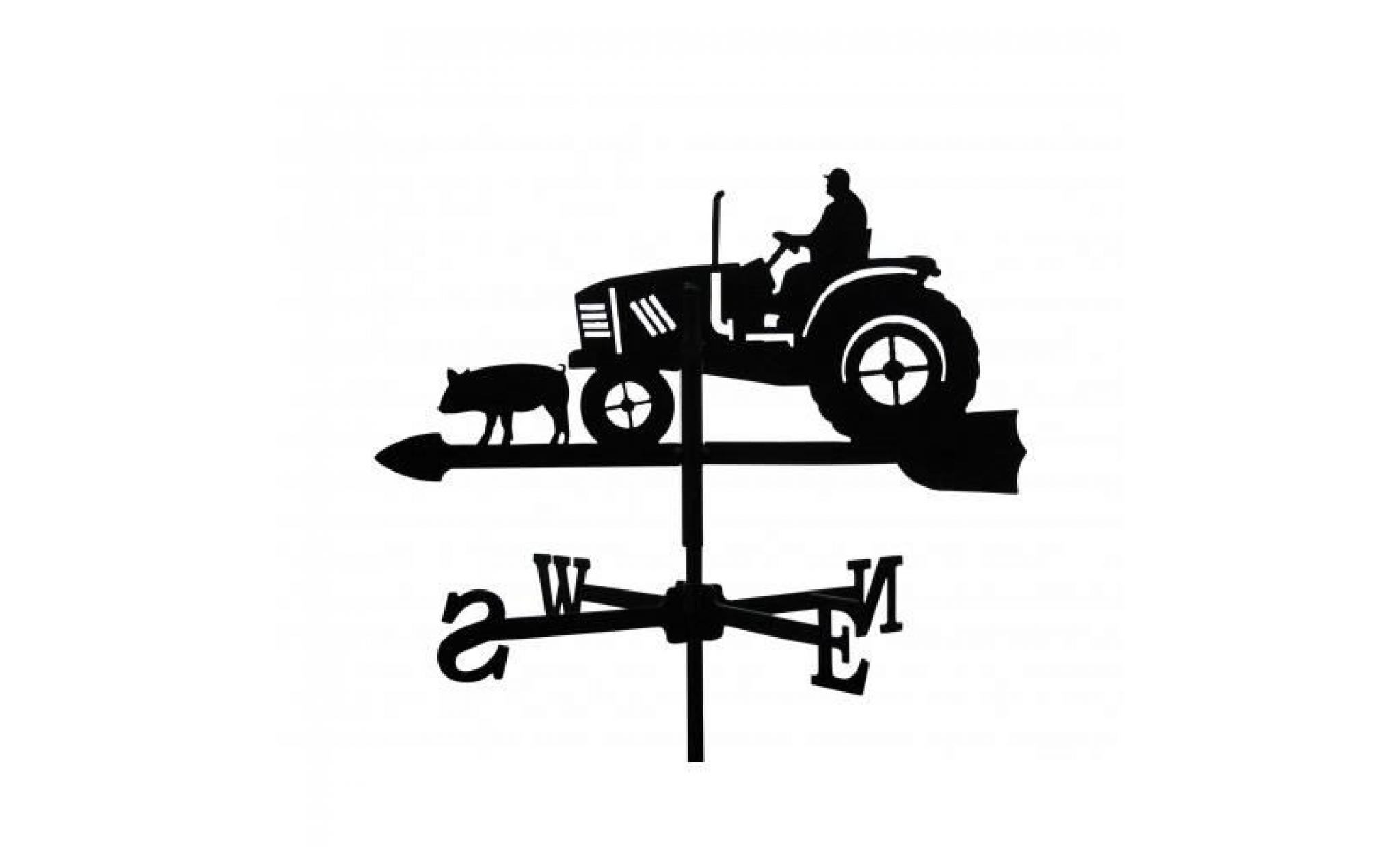 girouette fermier sur son tracteur en fer forgé petit modèle