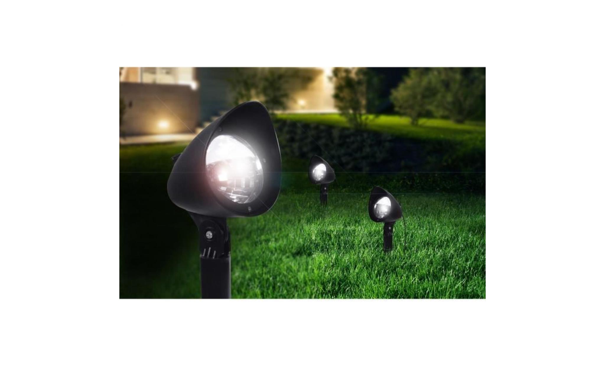 globo lighting trio de spot solaire   plastique noir   plastique translucide   ip44