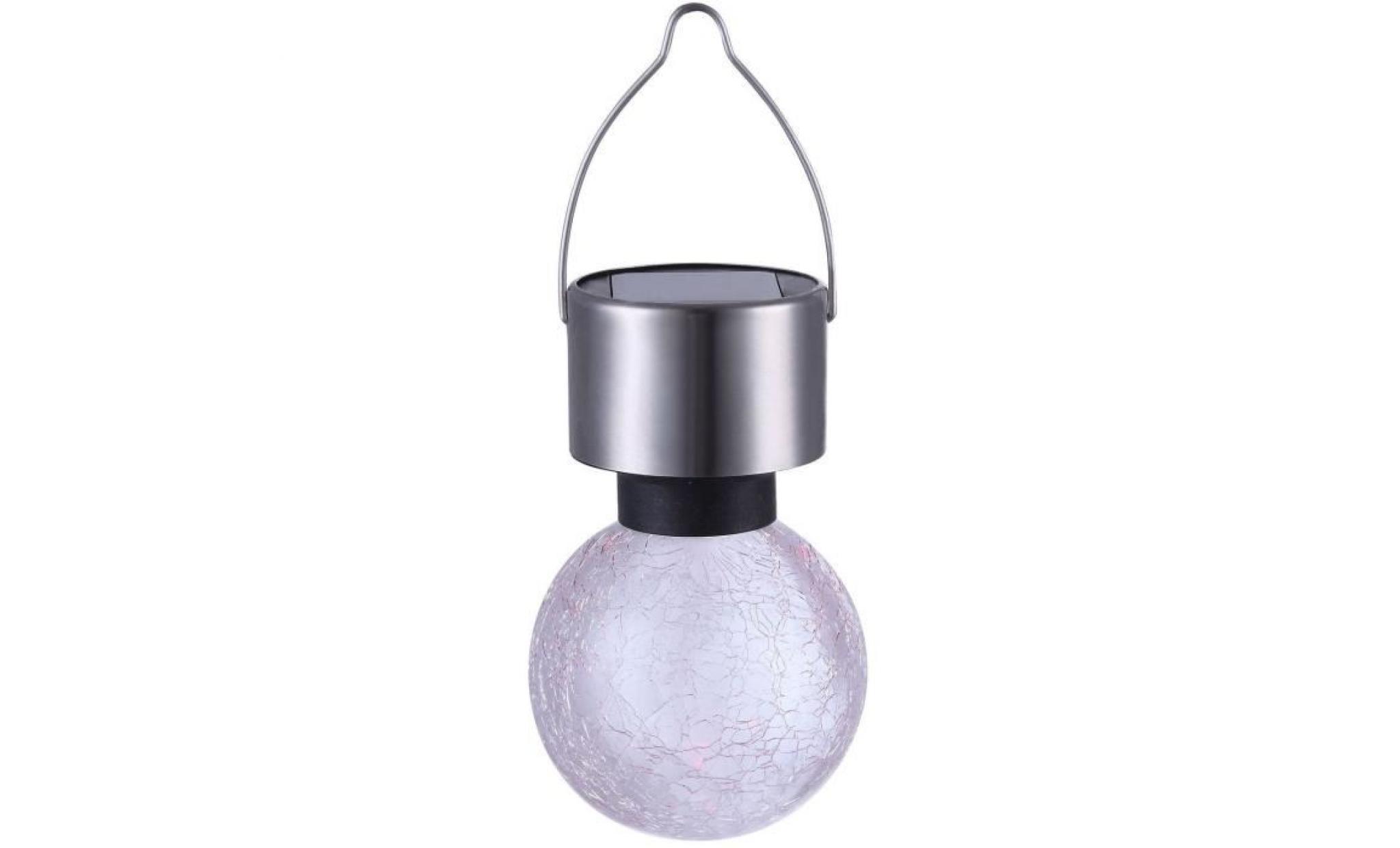 globo lighting ampoule solaire inox   plastique craquelé translucide   ip44
